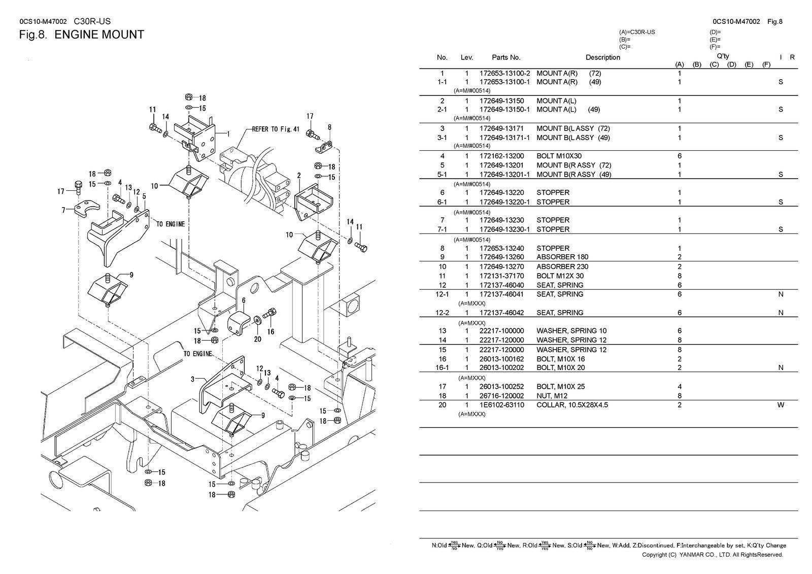 YANMAR C30R-US Crawler Carrier Parts Catalog Manual 2017 - WIRE BOUND - COVERS
