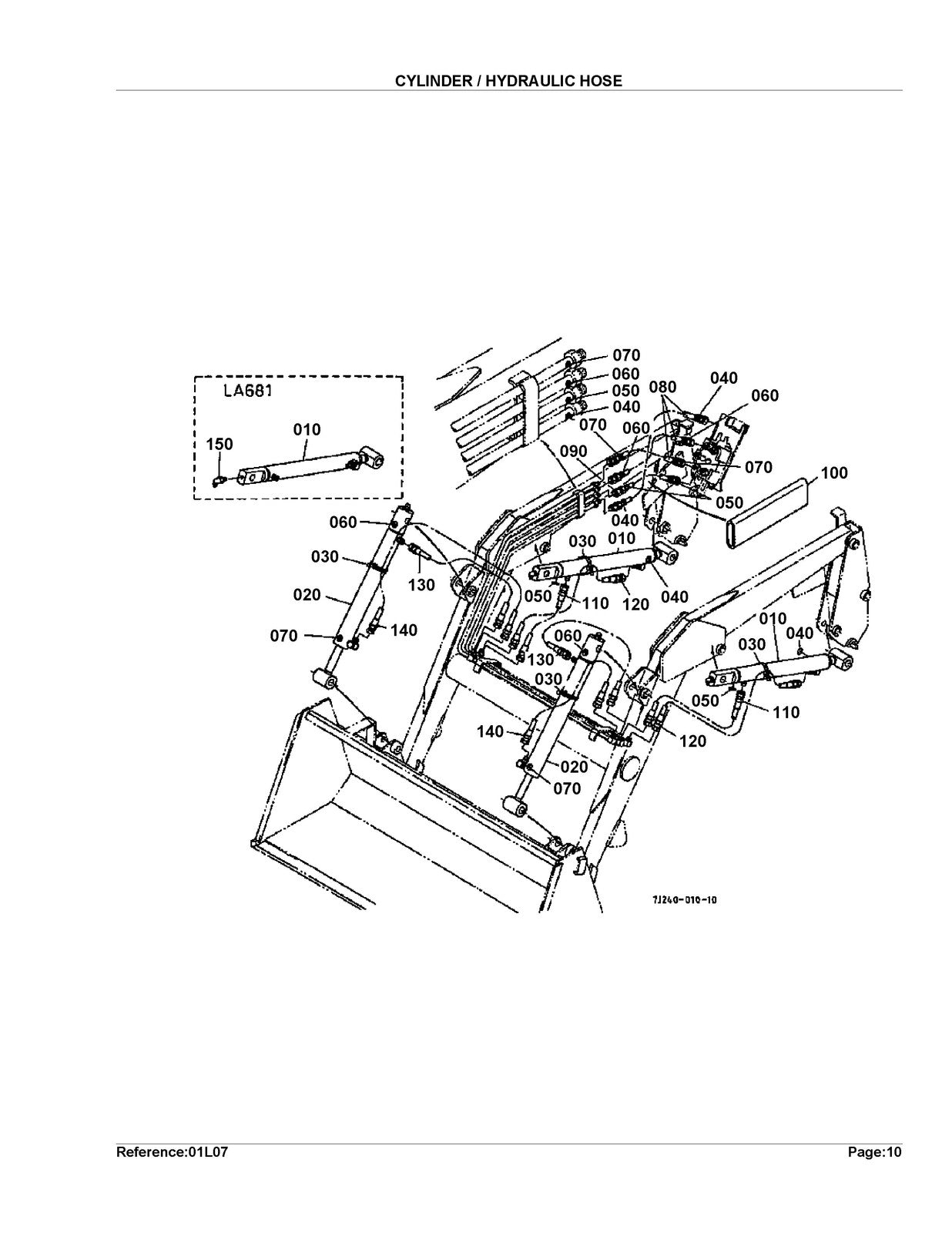 KUBOTA LA681 Front Loader Illustrated Parts List Manual - WIRE BOUND - COVERS