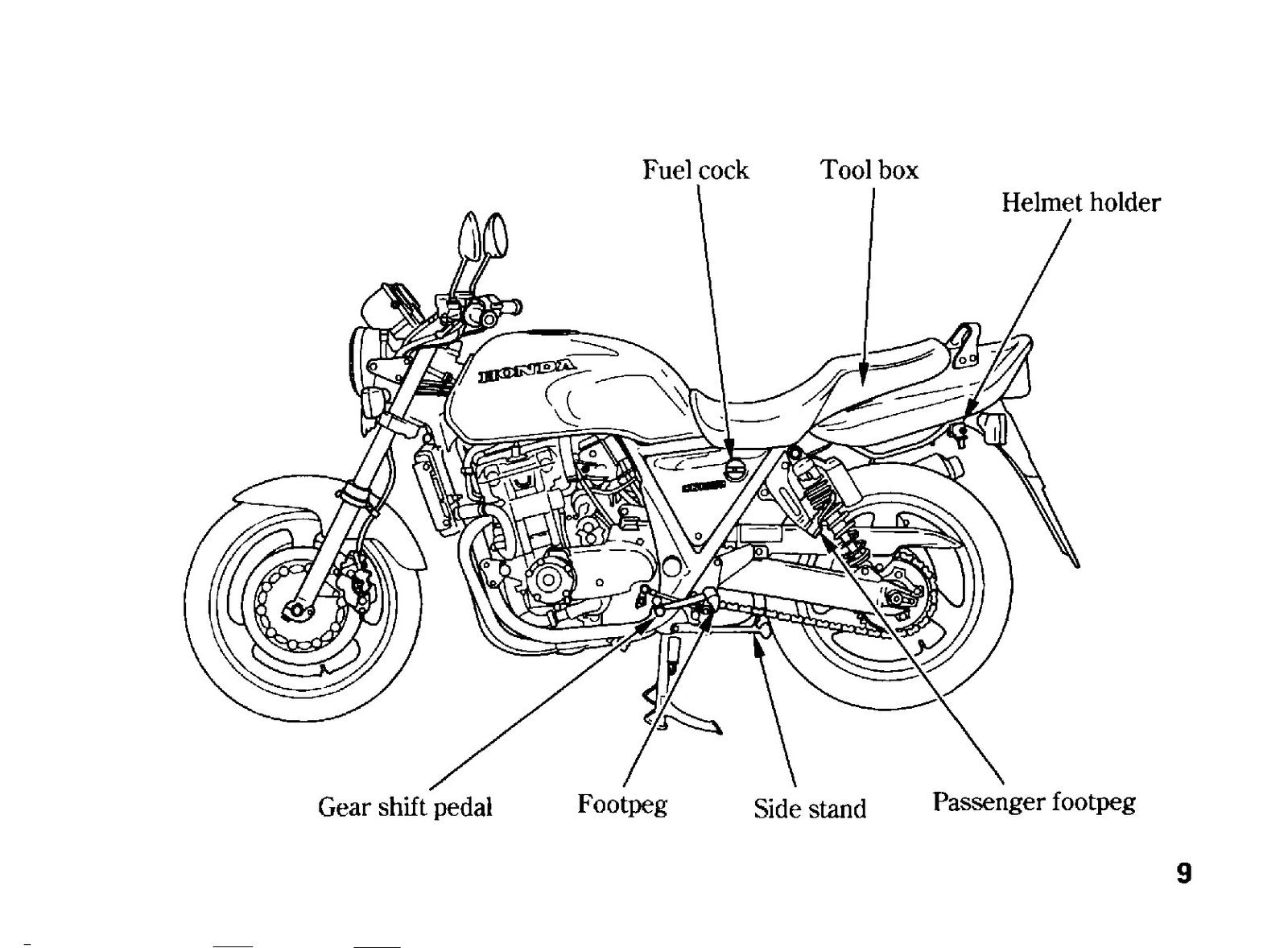 HONDA CB1000 Motorcycle Owners Manual 1994 - BOUND - COVERS - XL FOLDOUT PAGES