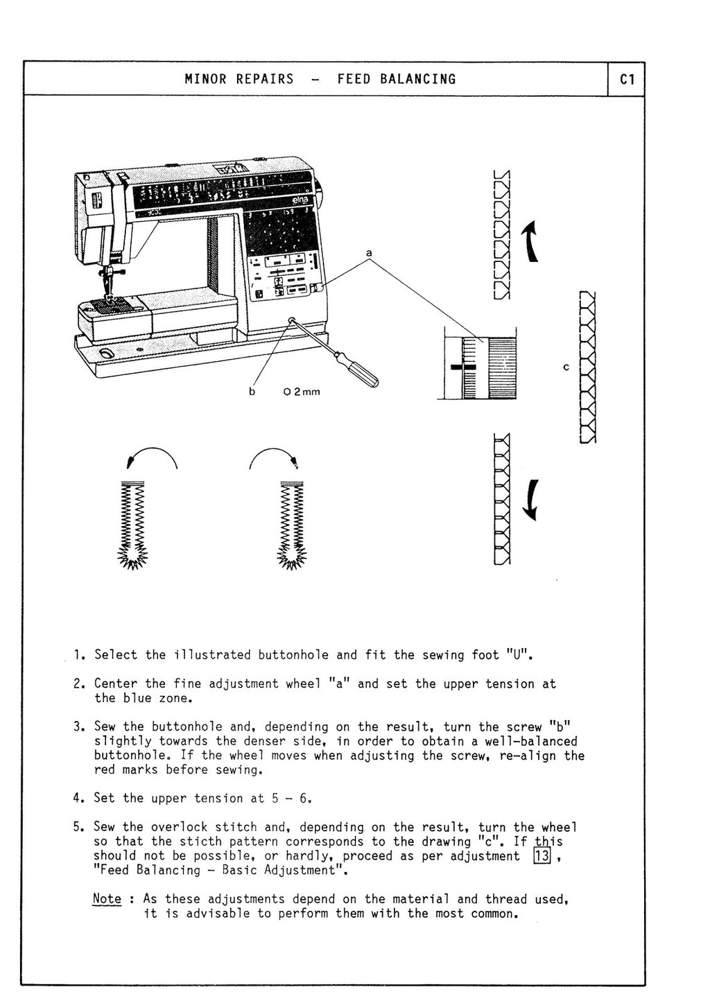 ELNA 8000 9000 Diva SERVICE MANUAL - STEEL WIRE BOUND - PROTECTIVE COVERS