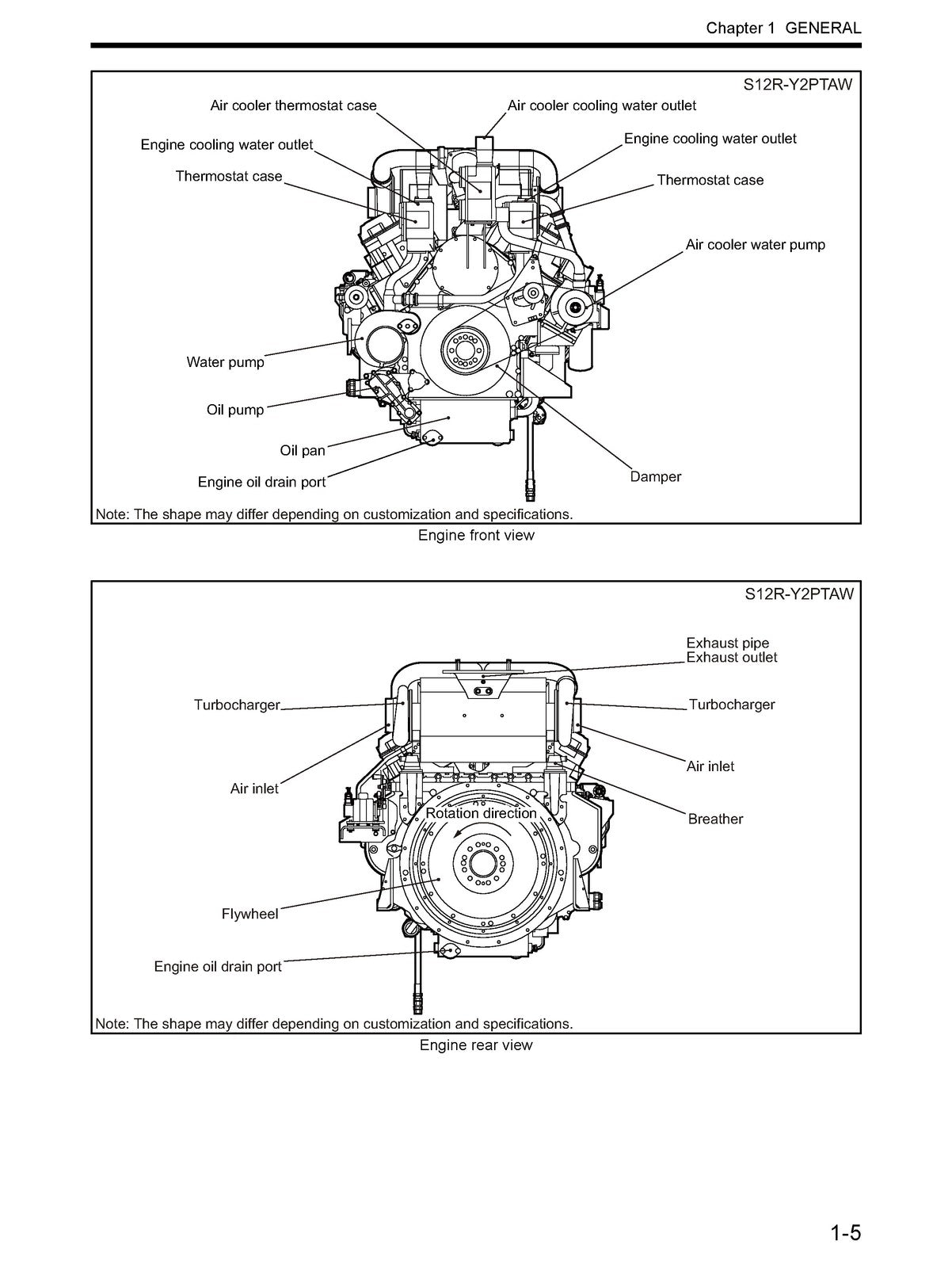 MITSUBISHI Diesel Engine S12R Service Manual - STEEL WIRE BOUND - TOUGH COVERS