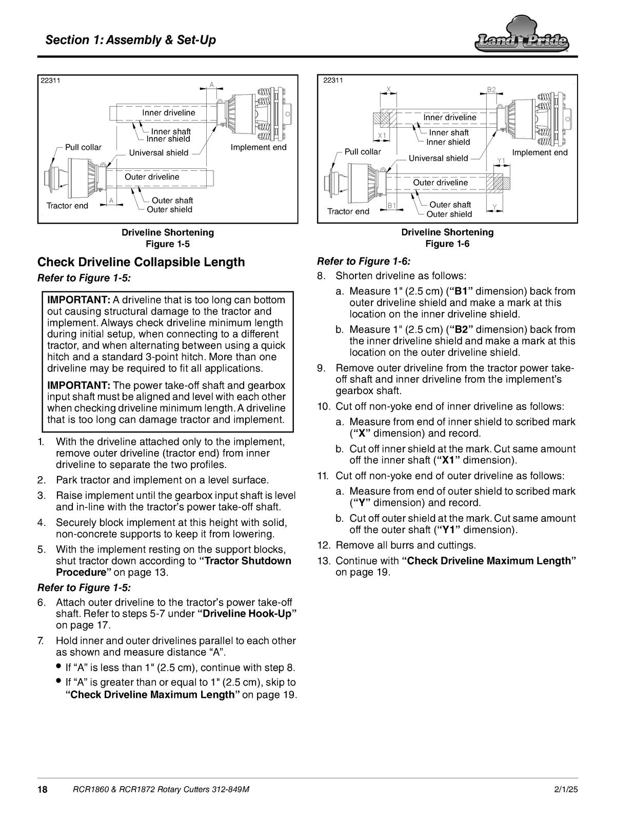 LAND PRIDE RCR1860 RCR1872 Rotary Cutters Operators Manual 2025 - WIRE BOUND
