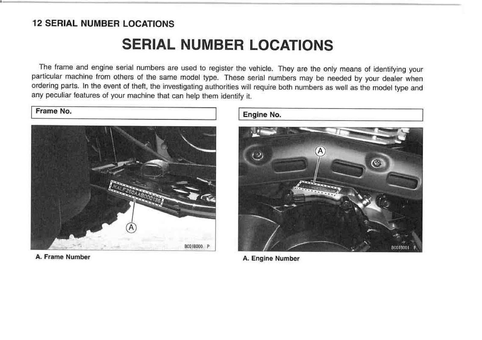 KAWASAKI Bayou 250 Owners Manual 2003 - STEEL WIRE BOUND - PROTECTIVE COVERS