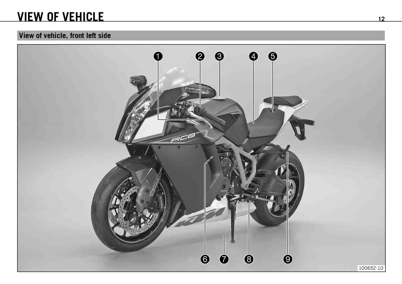 KTM 1190 RC8 R Owners Manual 2010 - STEEL WIRE BOUND - PROTECTIVE COVERS