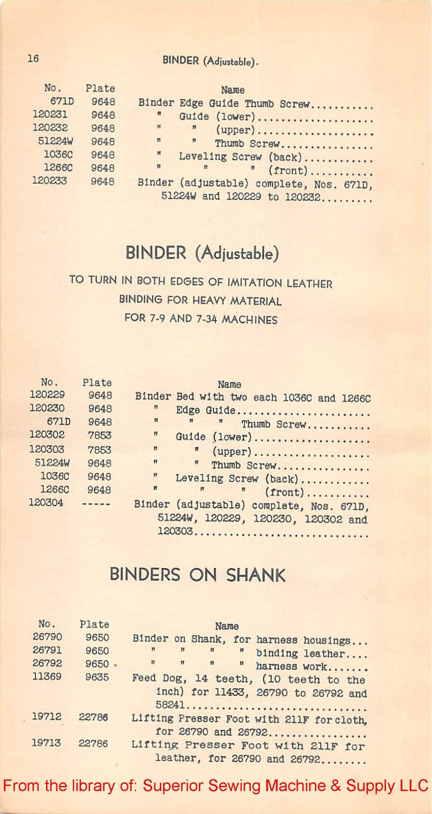 SINGER 7-9 7-34 7-48 Sewing Machine Parts List Manual 1938 - WIRE BOUND - COVERS