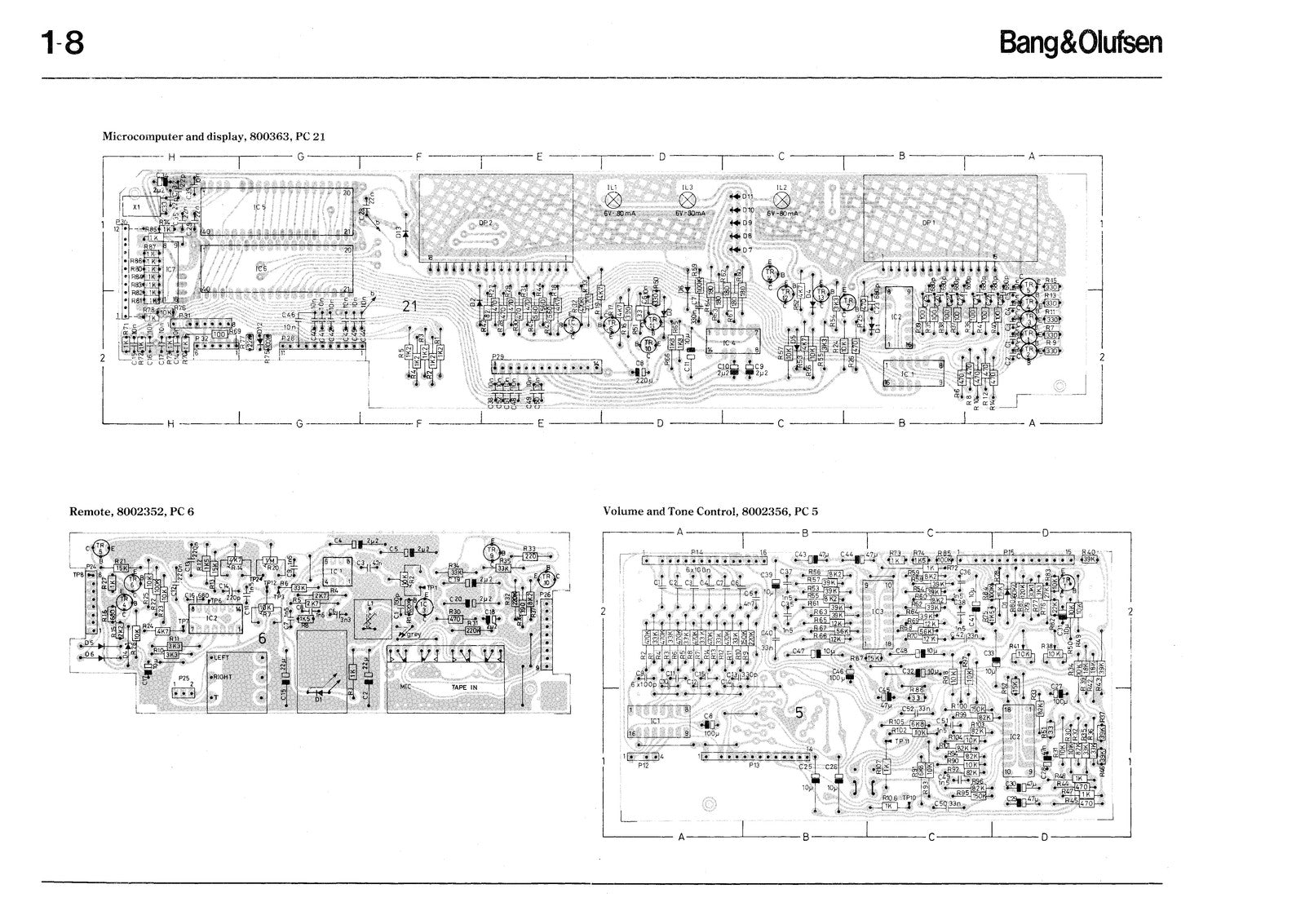 BANG  OLUFSEN Beocenter 7000 Type 1801 Service Manual, BOUND, COVERS, FOLDOUTS