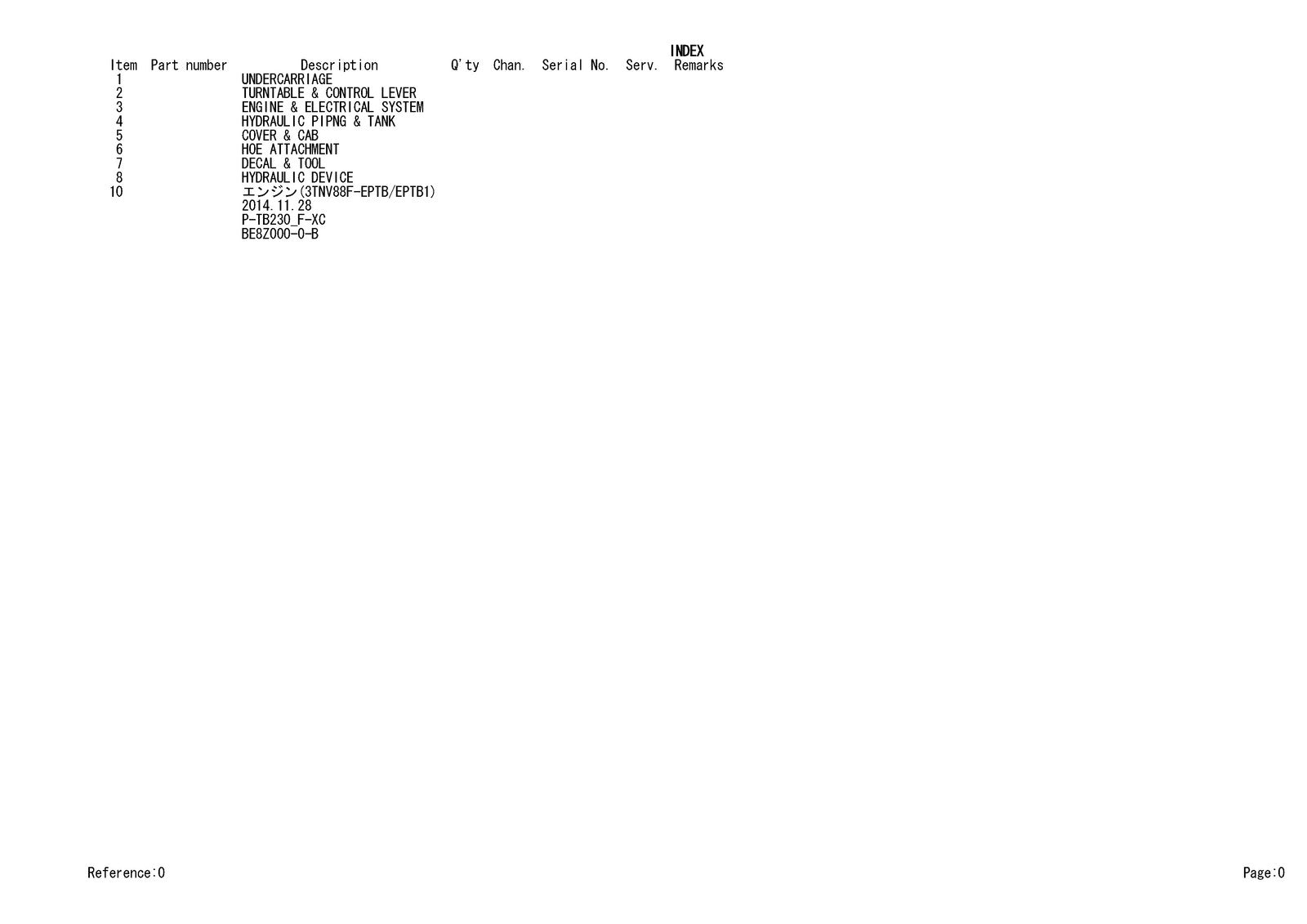 TAKEUCHI TB230 Excavator Parts Manual - STEEL WIRE BOUND - PROTECTIVE COVERS