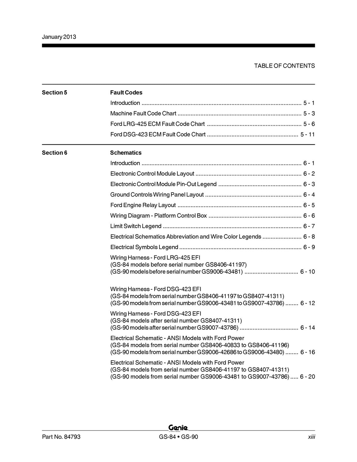 GENIE GS-84 GS-90 Scissor Lift Service Manual 2013 - WIRE BOUND - TOUGH COVERS