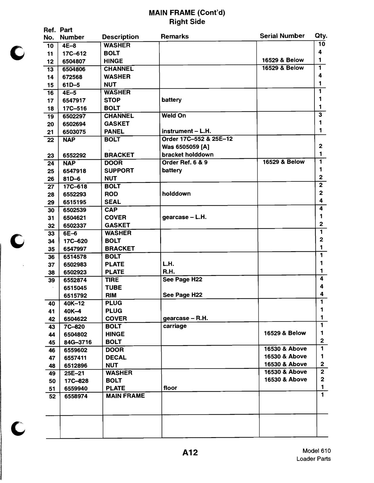 BOBCAT 610 Parts Manual 1999 - STEEL WIRE BOUND - PROTECTIVE COVERS