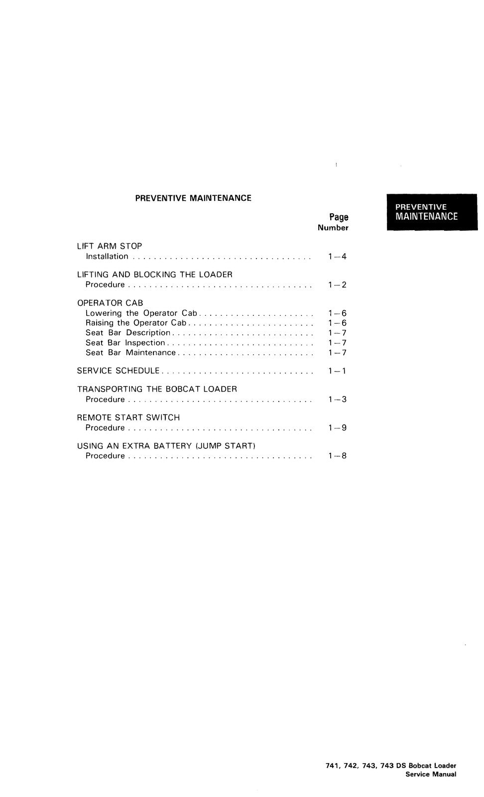 BOBCAT 741 742 742B 743 743B 743DS SERVICE MANUAL - WIRE BOUND - TOUGH COVERS