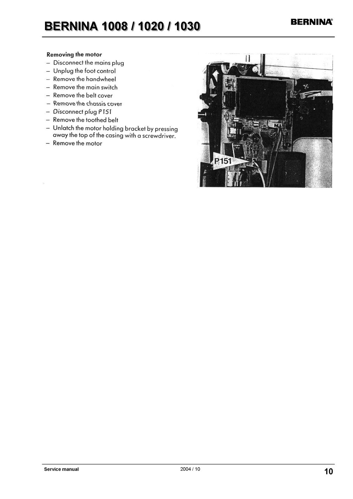 BERNINA 1008 1020 1030 Service & Operators Manual BUNDLE - WIRE BOUND - COVERS