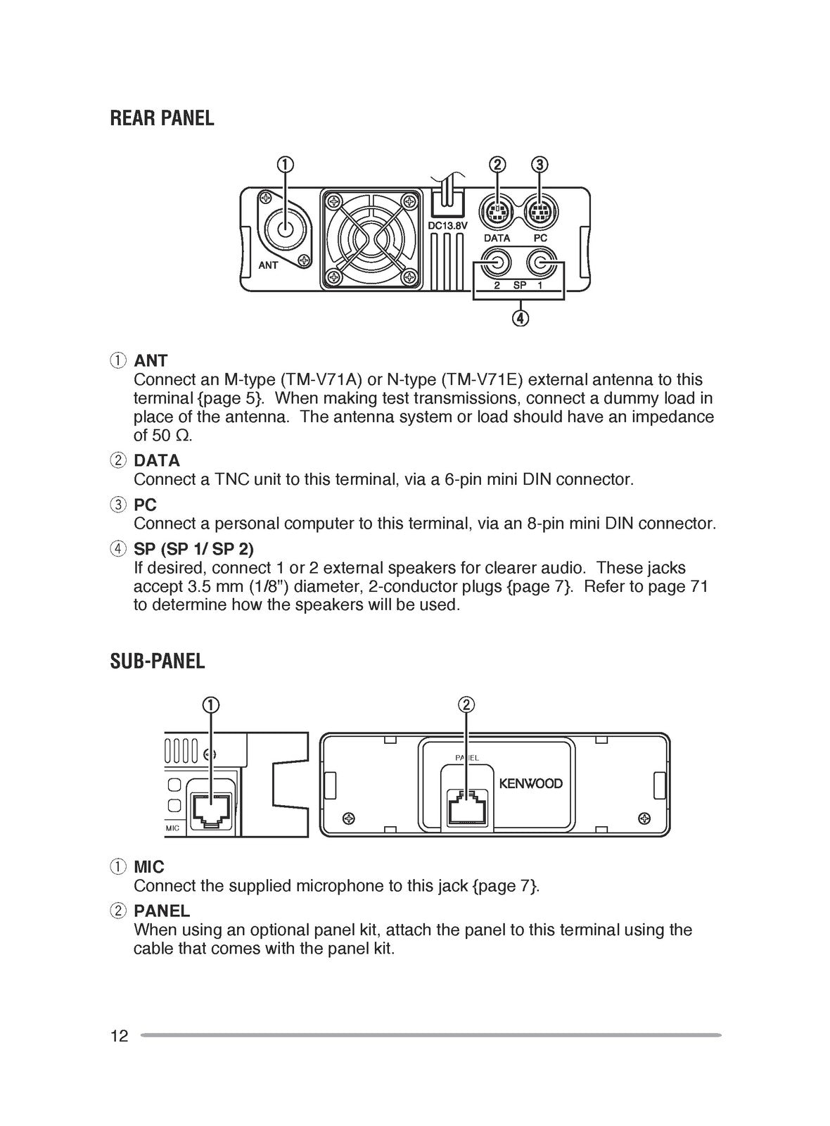 KENWOOD TM-V71A TM-V71E FM Dual Bander Instruction Manual - WIRE BOUND - COVERS