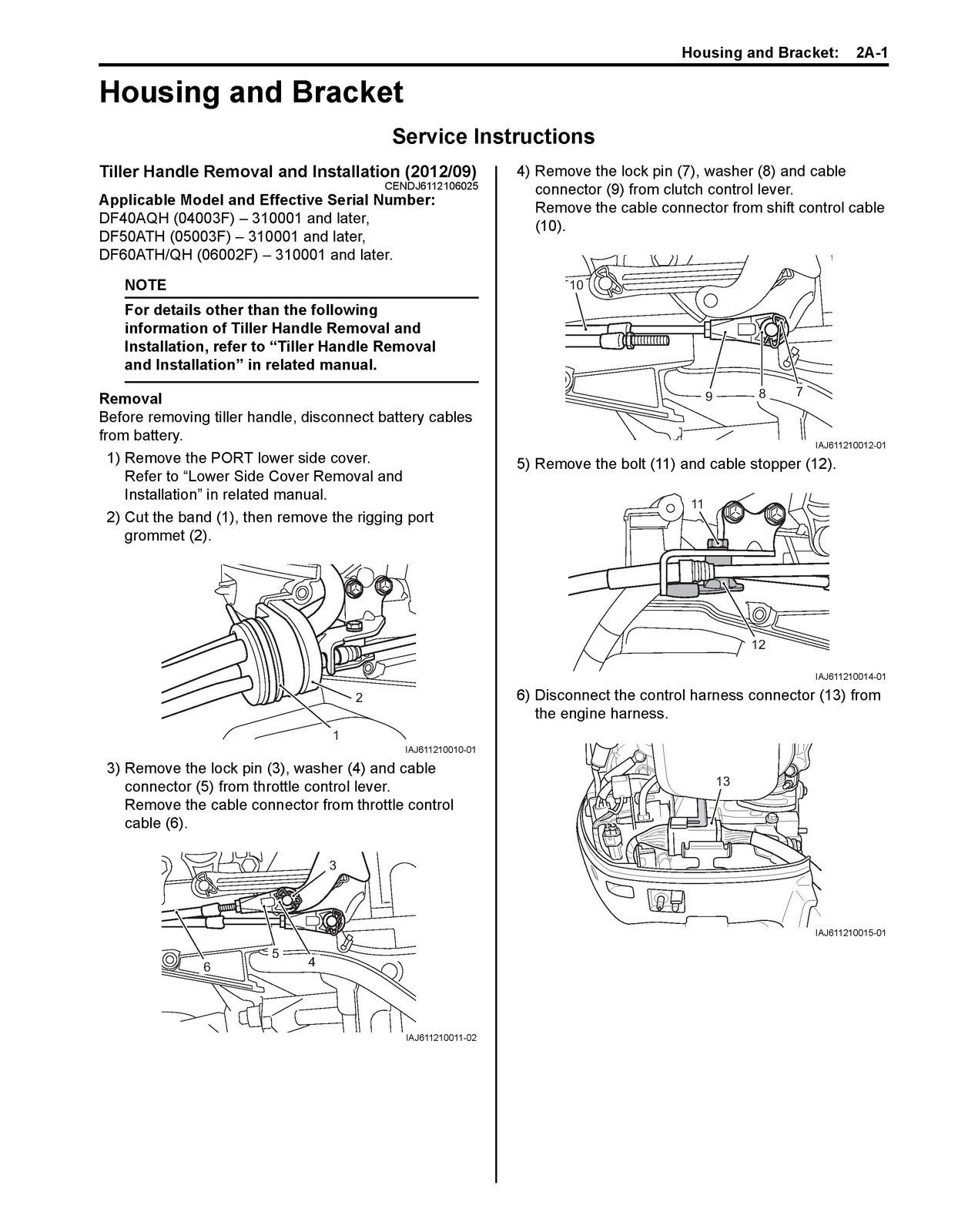 SUZUKI DF40A 50A 60A Outboard Motor Service Manual SN 310001 Up 2013 - BOUND