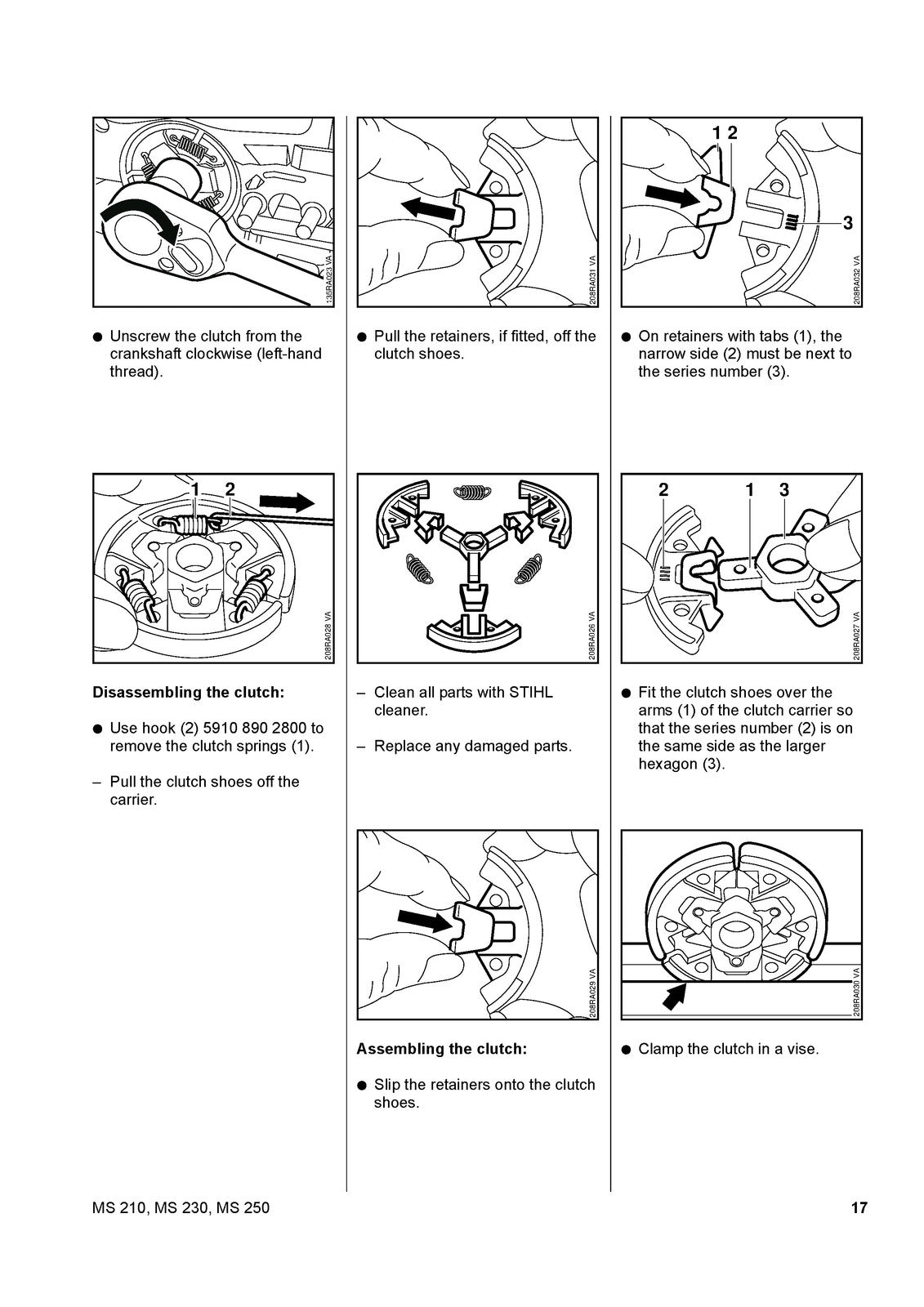 STIHL MS 210 230 250 Chainsaw Service Manual 2007 - WIRE BOUND - TOUGH COVERS