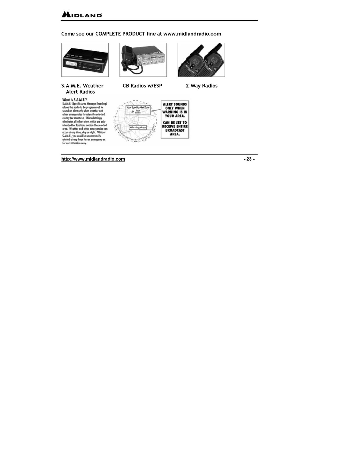 MIDLAND GXT-250 GMRS FRS Radio Owners Manual - STEEL WIRE BOUND - TOUGH COVERS