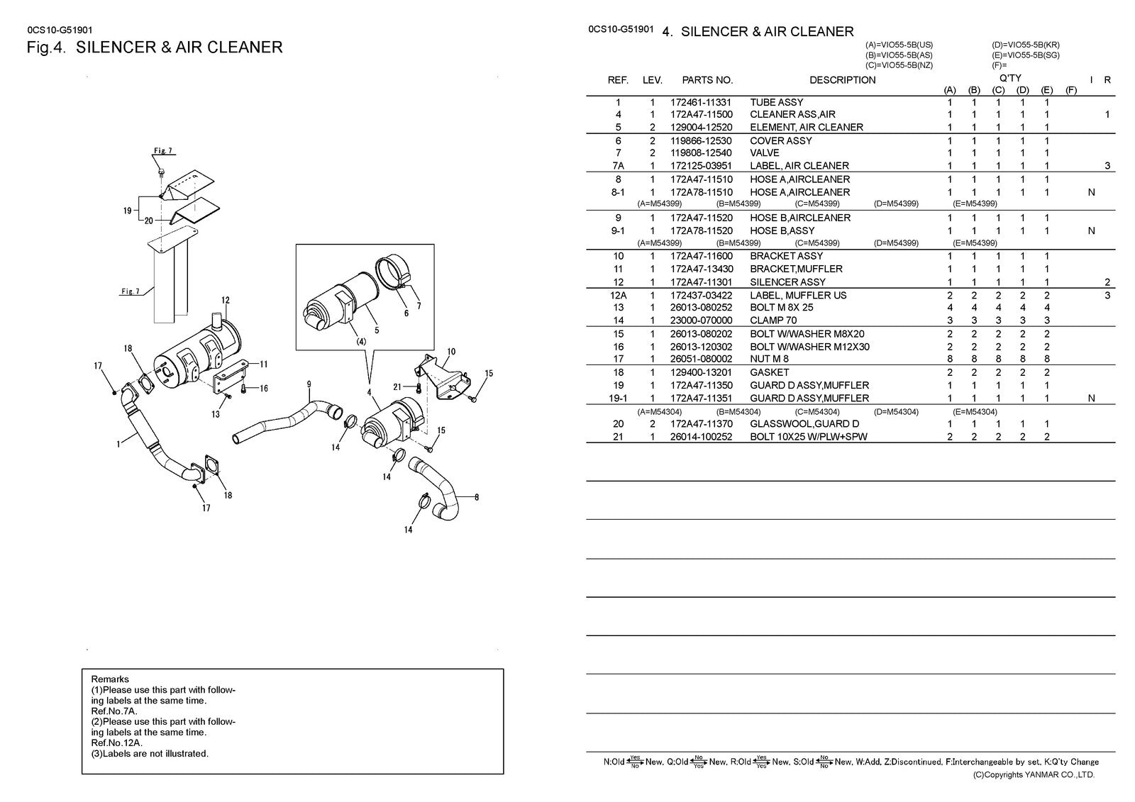 YANMAR ViO55-5B Excavator Parts Catalog Manual 2013 - WIRE BOUND - TOUGH COVERS