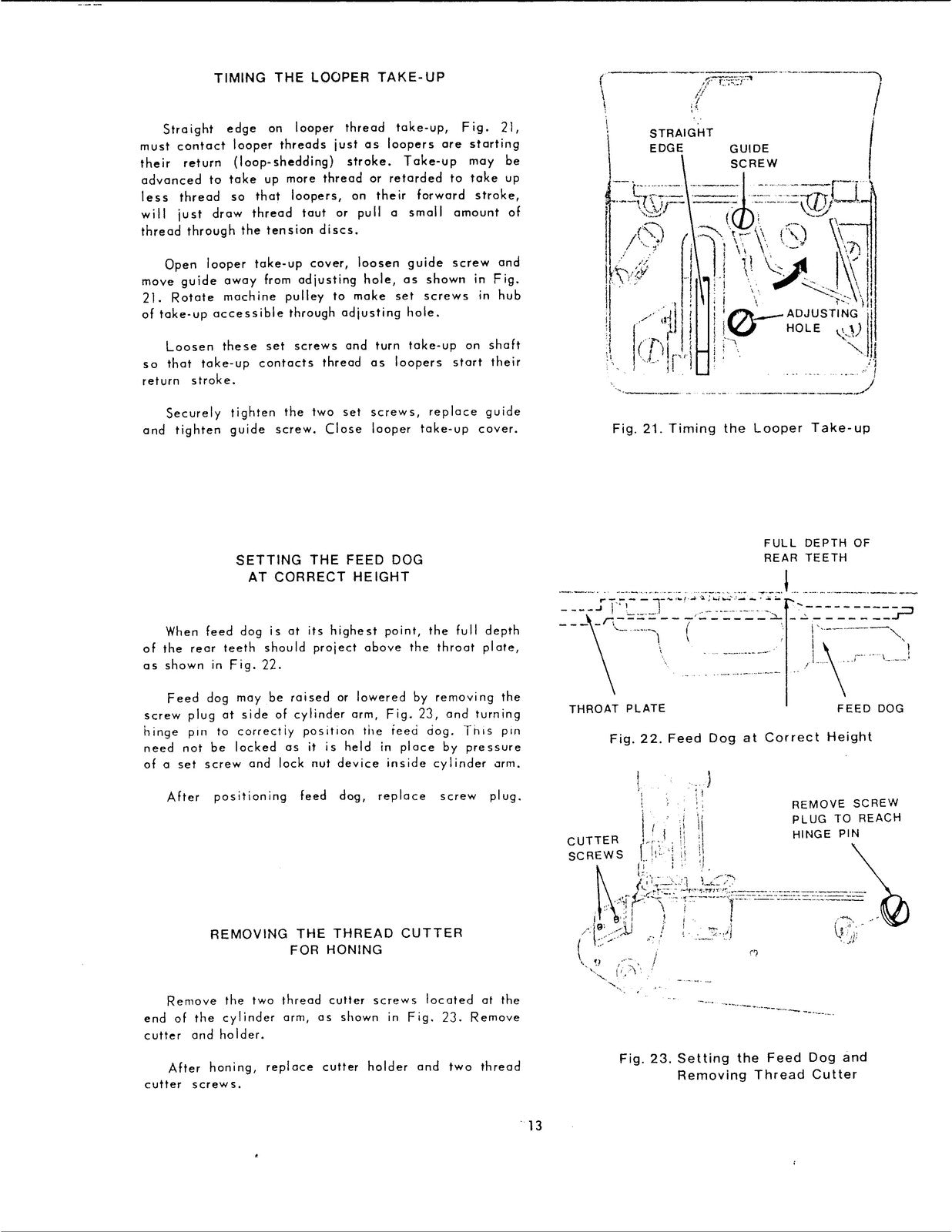 SINGER 261U Sewing Machine Service Manual - STEEL WIRE BOUND - PROTECTIVE COVERS