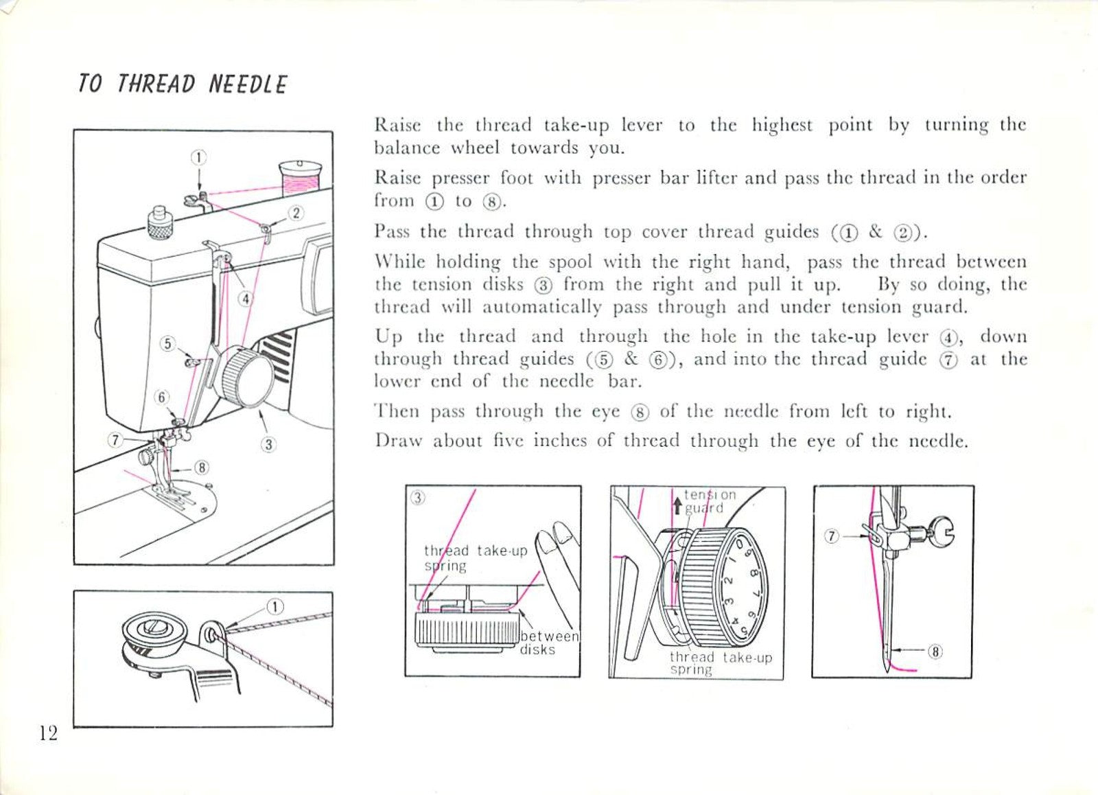 NEW HOME 551 Sewing Machine Instruction Manual - STEEL WIRE BOUND - TOUGH COVERS