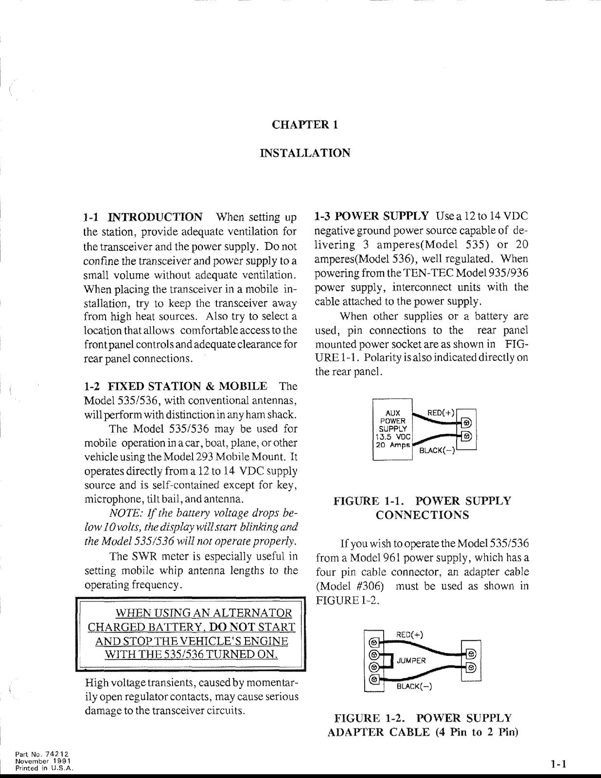 TEN TEC Argonaut II Model 535 Delta II 536 Operators Manual - WIRE BOUND