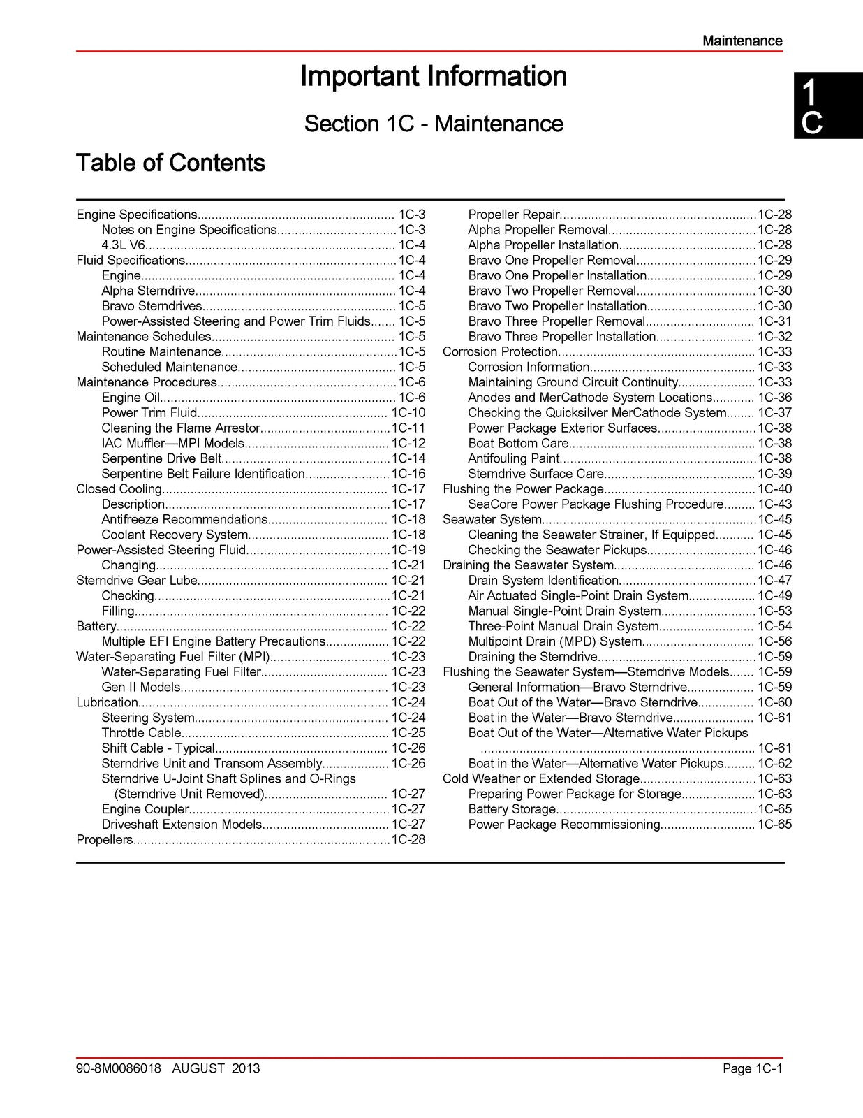 MERCURY MERCRUISER 43L TKS MPI Gasoline Engines Service Manual 2013 - BOUND