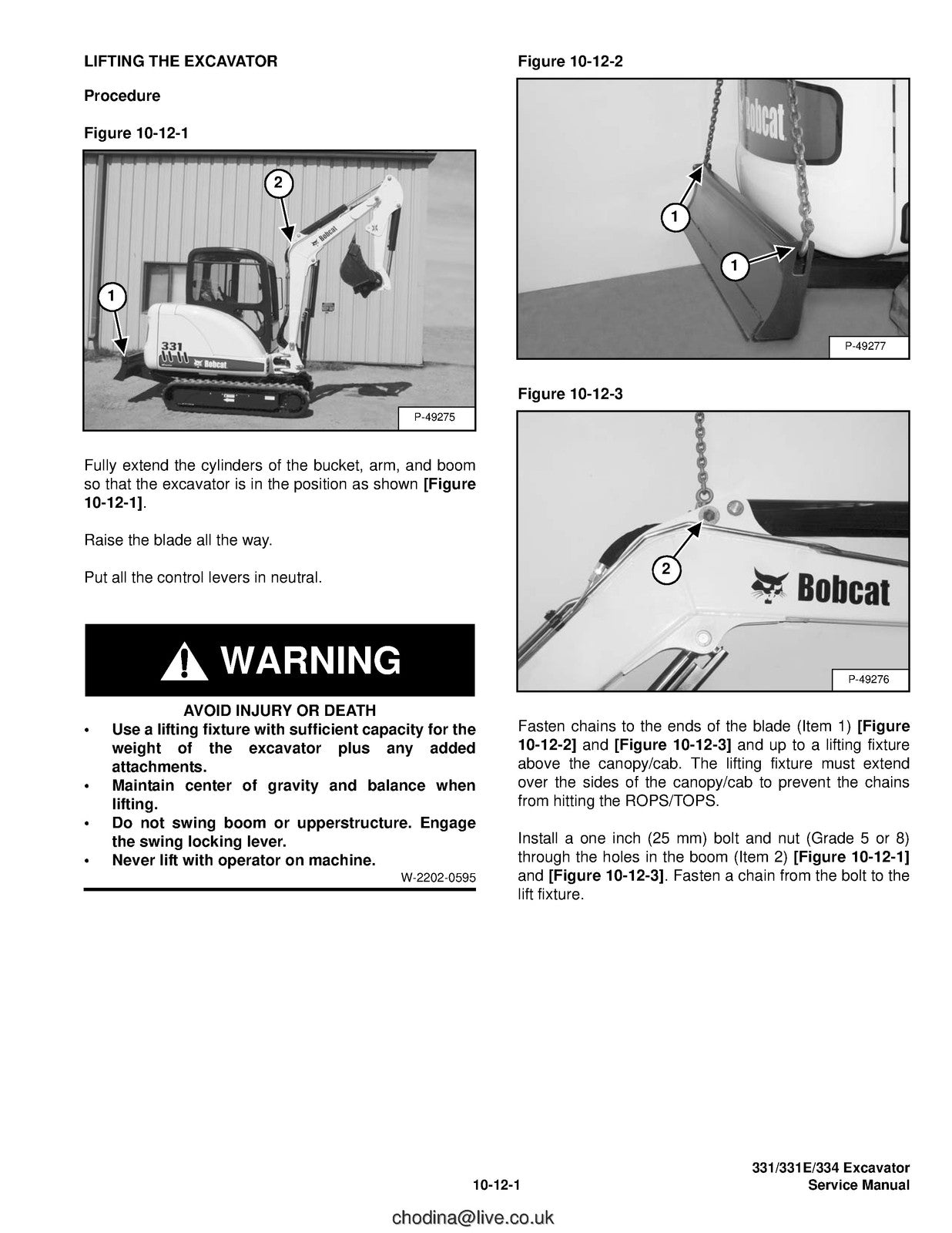 BOBCAT 331 331E 334 G Series Compact Excavator Service Manual, FOLDOUTS