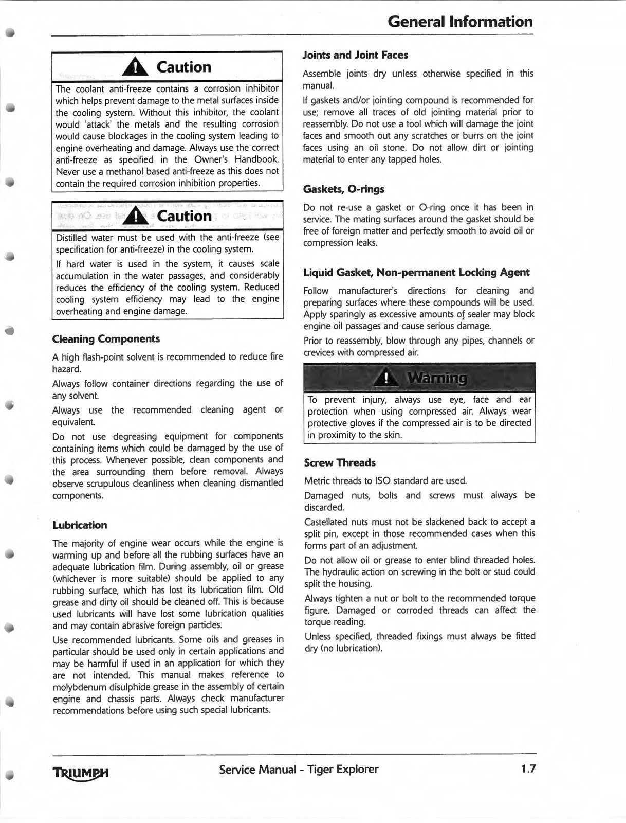 TRIUMPH Tiger Explorer 1200 Motorcycle Service Manual 2012-2015, FOLDOUTS