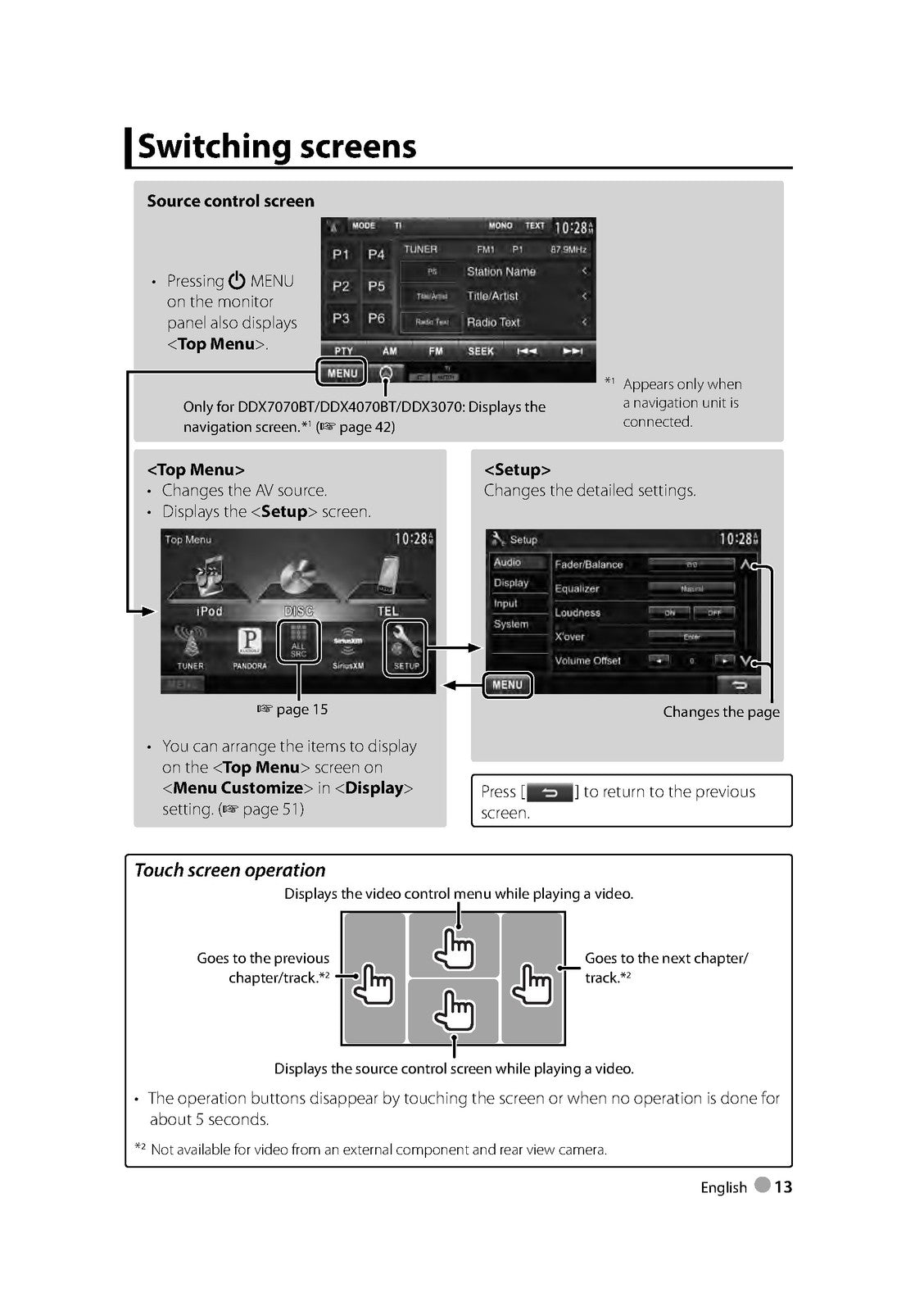 KENWOOD DDX790 770 7070BT 470 4070BT 370 3070 Monitor Instruction Manual - BOUND