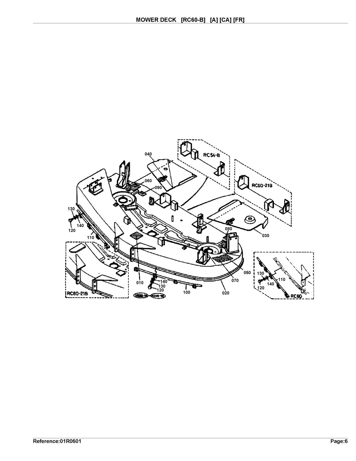 KUBOTA RC60-B Parts Manual - STEEL WIRE BOUND - PROTECTIVE COVERS