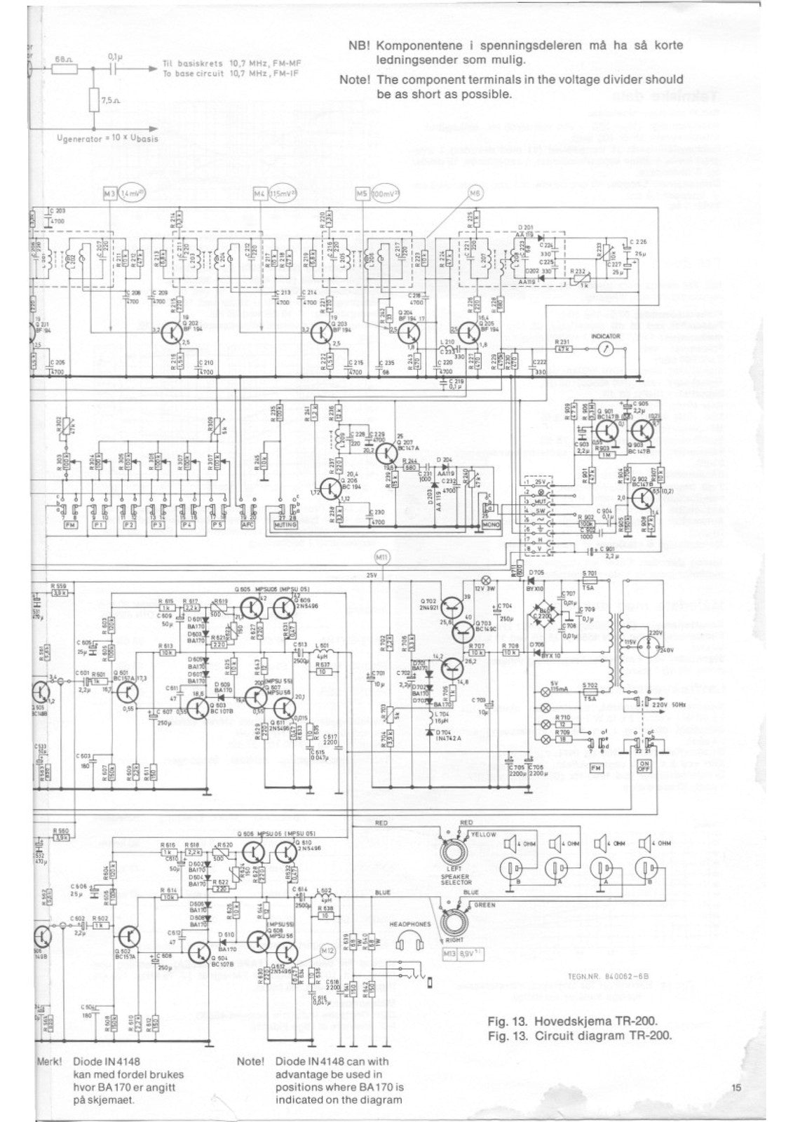 TANDBERG TR-200 FM Stereo Receiver Service Manual - WIRE BOUND - TOUGH COVERS