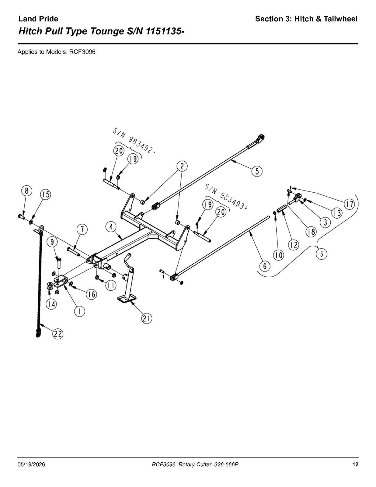 LAND PRIDE RCF3096 Rotary Cutters Parts Manual 2026 - WIRE BOUND - TOUGH COVERS