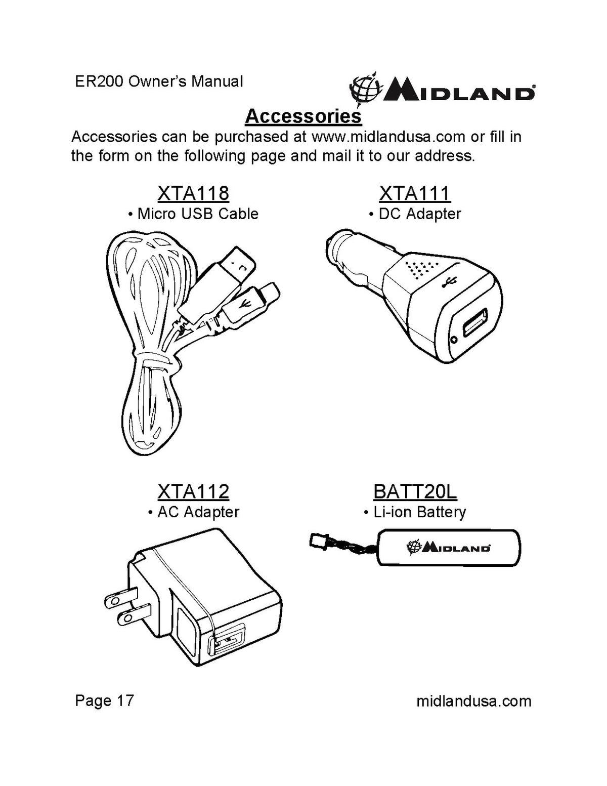MIDLAND ER200 Compact Emergency Crank Digital Weather Alert Owners Manual