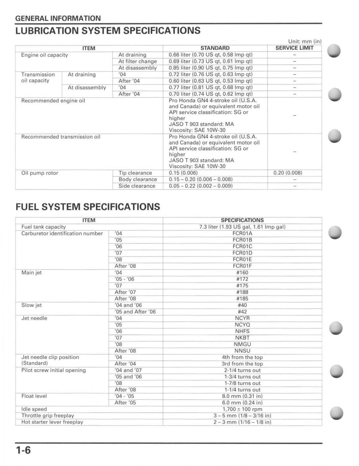 HONDA CRF250R Motorcycle Service Manual 2004-2009 - WIRE BOUND - TOUGH COVERS