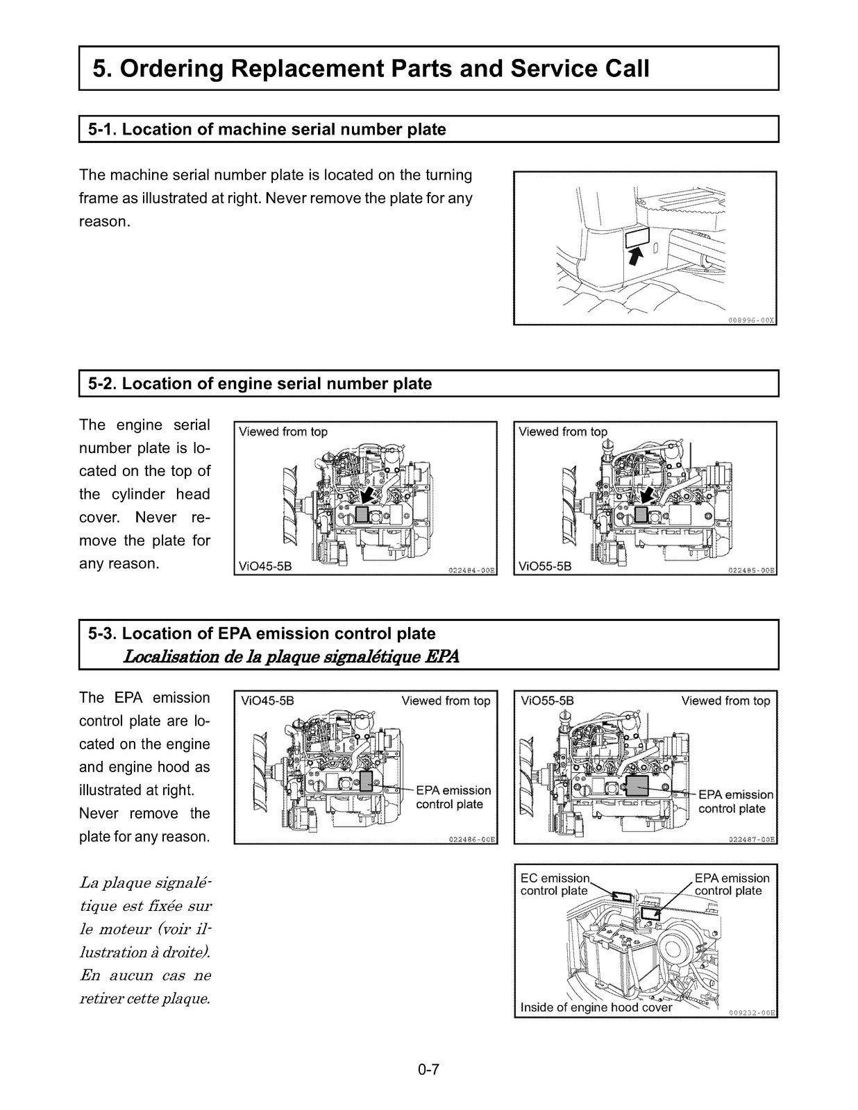 YANMAR ViO45-5B ViO55-5B Excavator Operation Maintenance Manual - WIRE BOUND