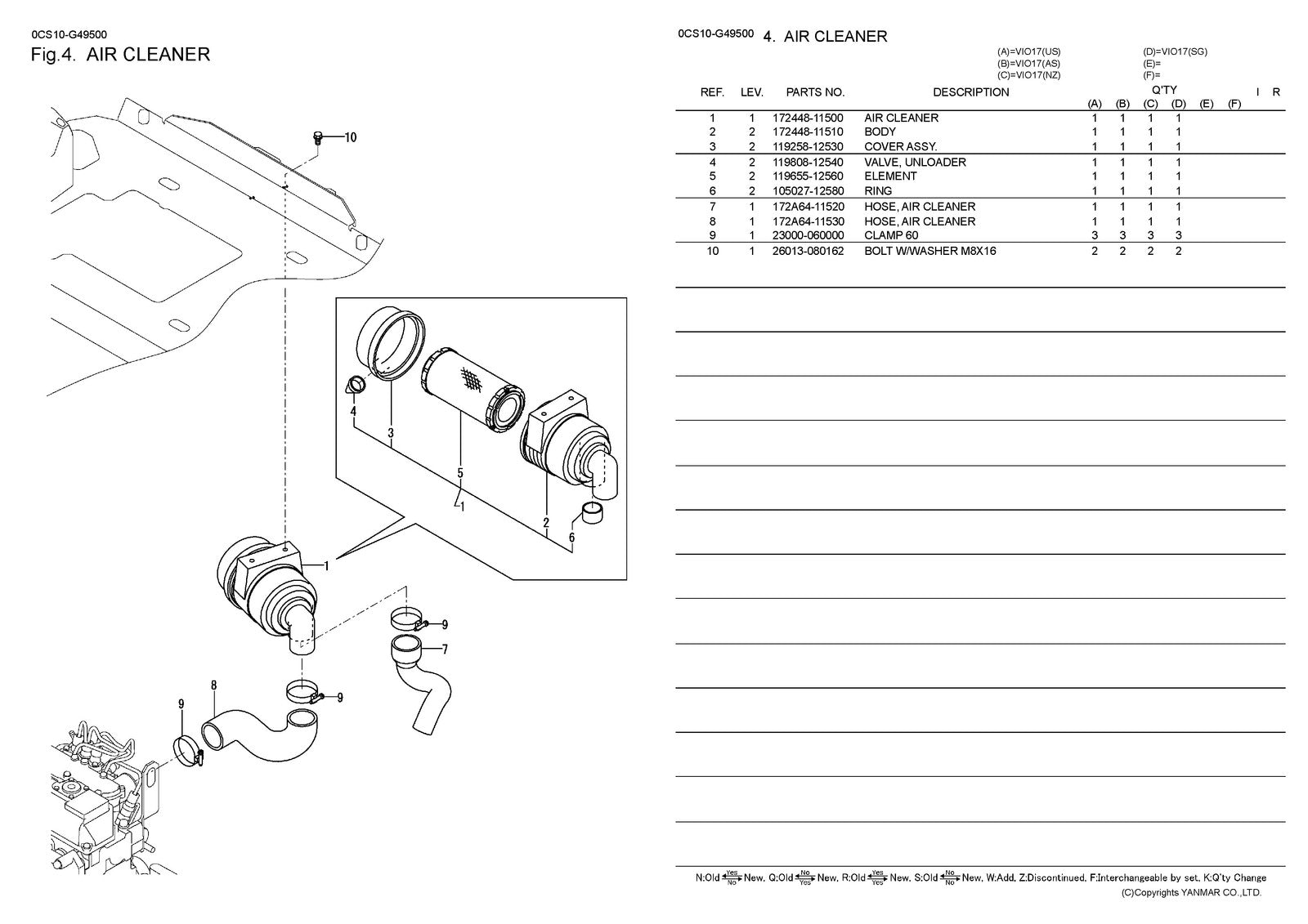 YANMAR ViO17 Excavator Parts Catalog Manual 2013 - WIRE BOUND - TOUGH COVERS