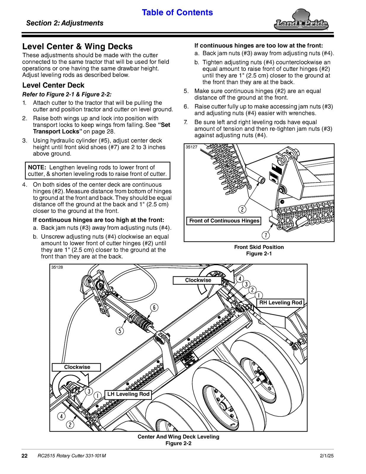 LAND PRIDE RC2515 Rotary Cutters Operators Manual - WIRE BOUND - TOUGH COVERS