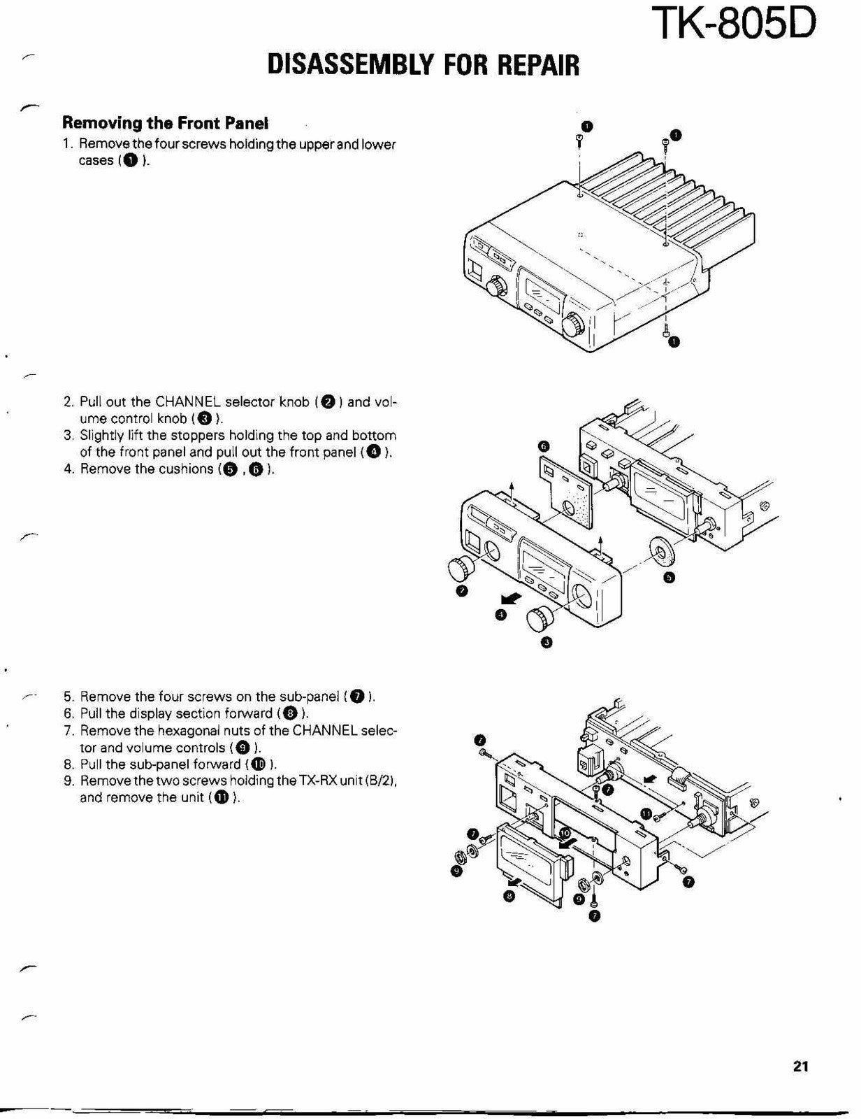 KENWOOD TK-805D UHF FM Two-Way Radio Service Manual - WIRE BOUND - TOUGH COVERS