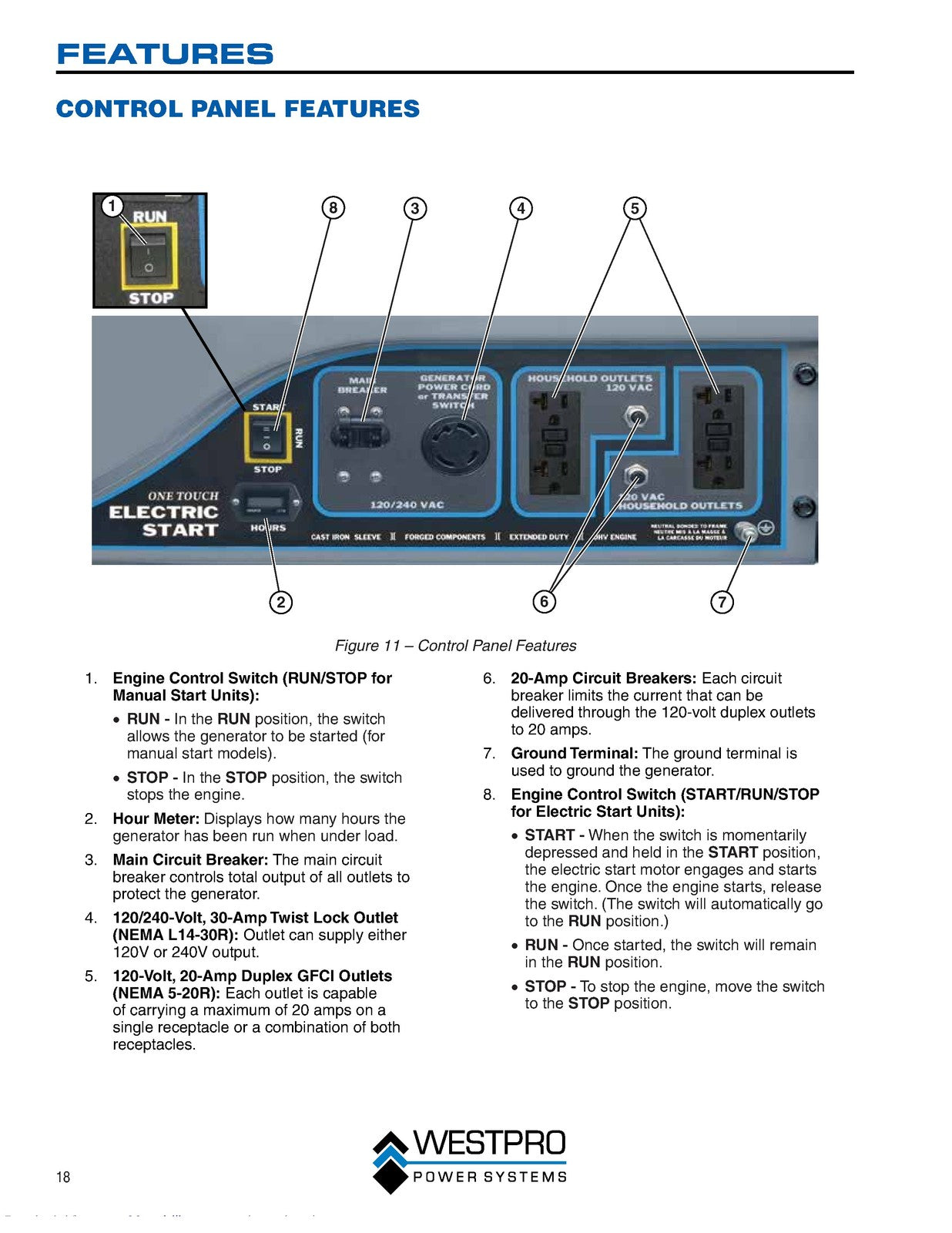 WESTINGHOUSE WHL 1000 2500 up to 7500 Portable Generator Owners Manual - BOUND
