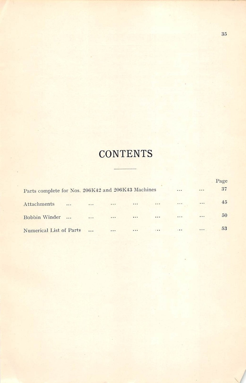 SINGER 206K42 206K43 Illustrated Parts List Manual - WIRE BOUND - TOUGH COVERS