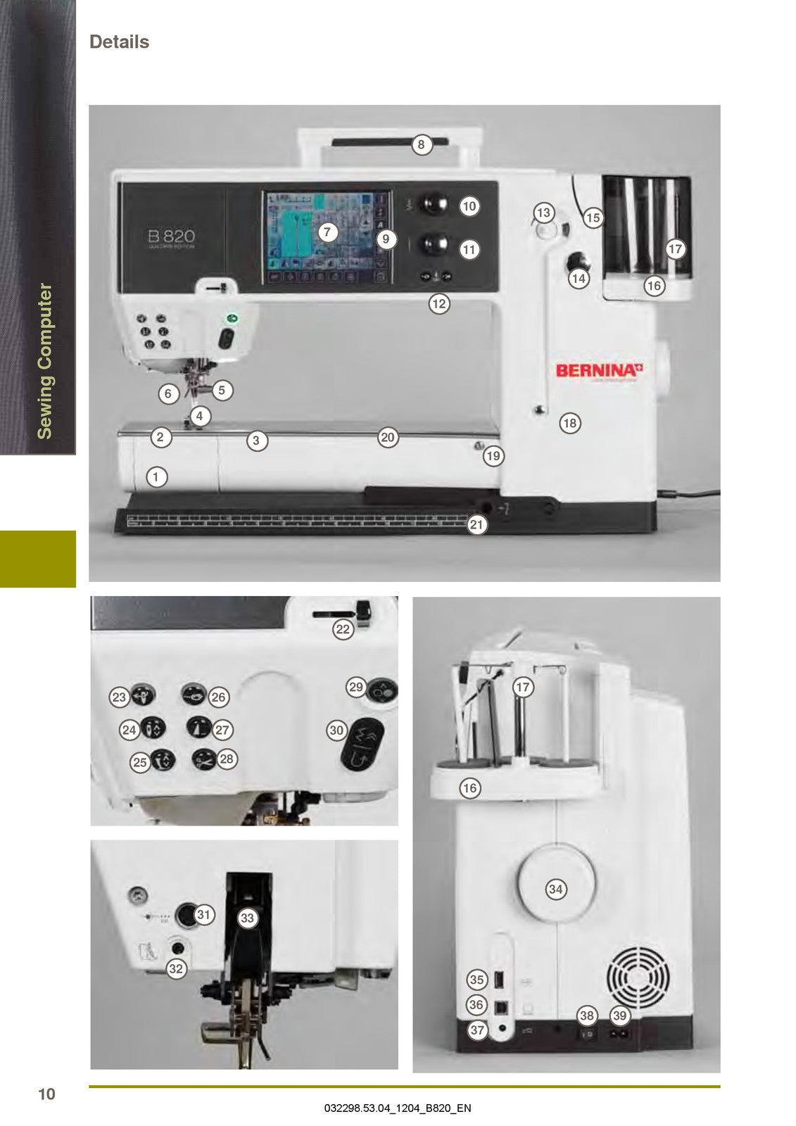 BERNINA 820 QE Quilters Edition User Manual - STEEL WIRE BOUND - TOUGH COVERS