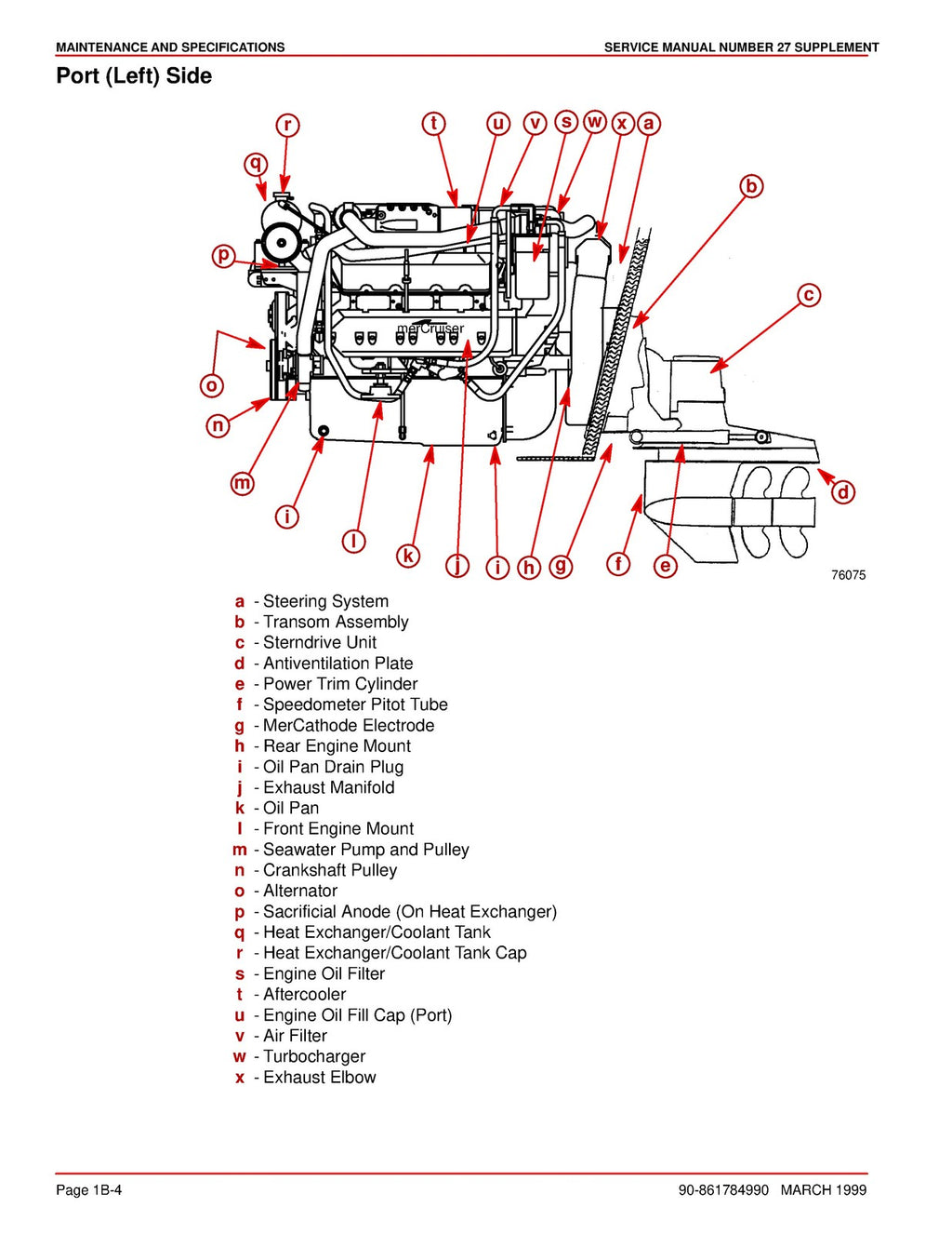 MERCURY MERCRUISER NO 27 SUPPLEMENT SERIAL OLO50050 UP SERVICE MANUAL - BOUND