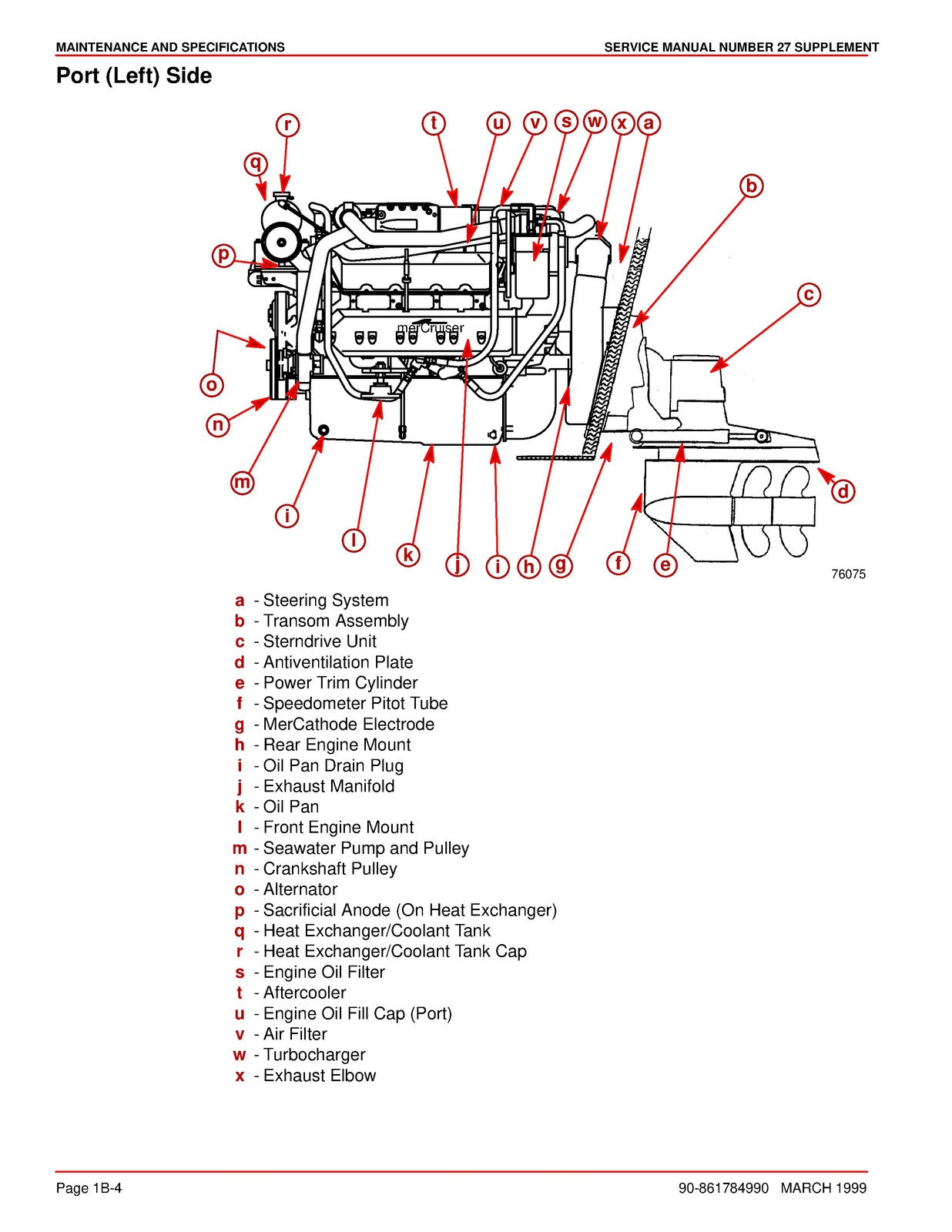 MERCURY MERCRUISER NO 27 SUPPLEMENT SERIAL OLO50050 UP SERVICE MANUAL - BOUND