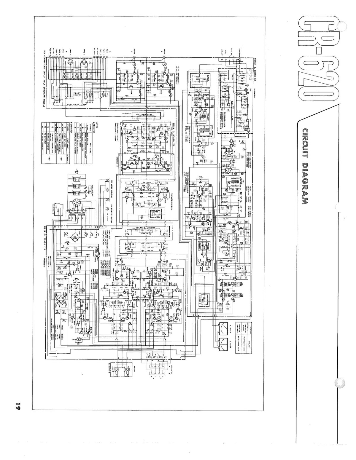 YAMAHA CR-620 AMFM Stereo Receiver Owners Manual - WIRE BOUND - TOUGH COVERS