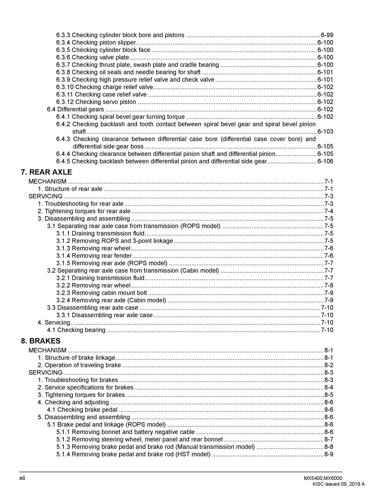 KUBOTA MX5400 MX6000 Workshop & Operators Manual BUNDLE - WIRE BOUND - COVERS