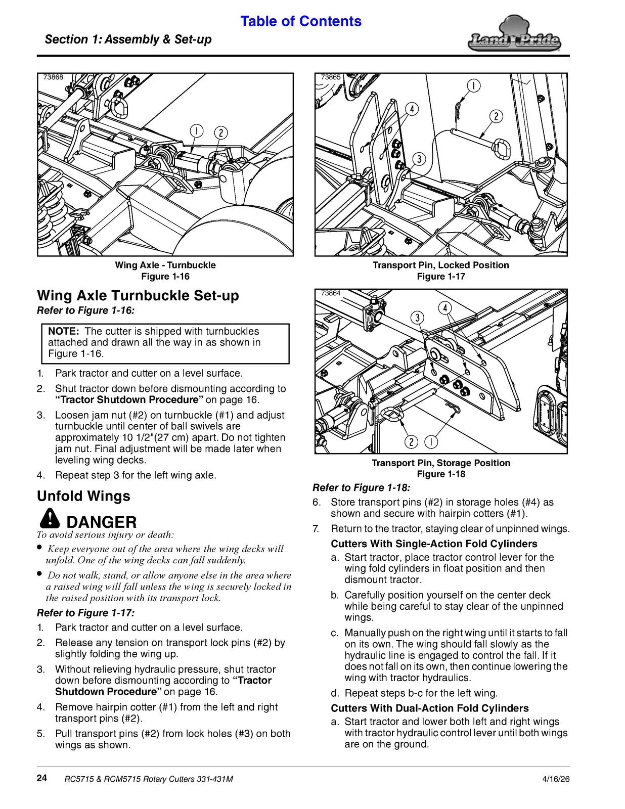 LAND PRIDE RC5715 Rotary Cutters Operators Manual - WIRE BOUND - TOUGH COVERS