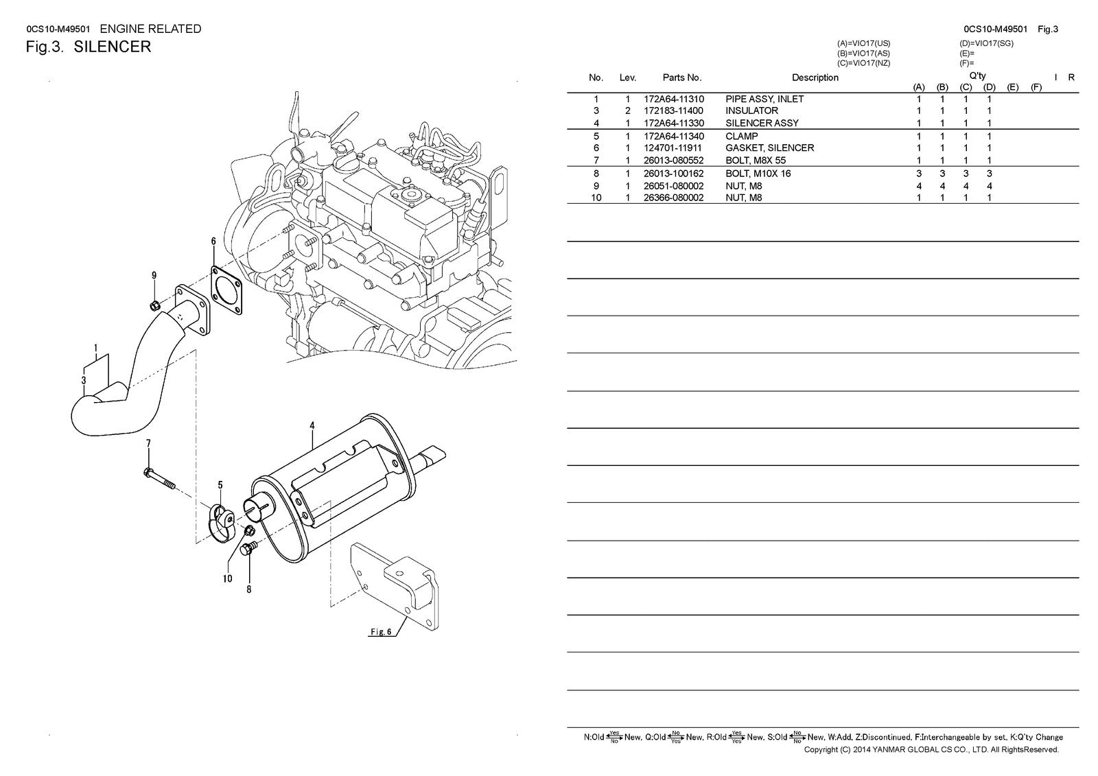 YANMAR ViO17 Excavator Parts Catalog Manual - STEEL WIRE BOUND - TOUGH COVERS