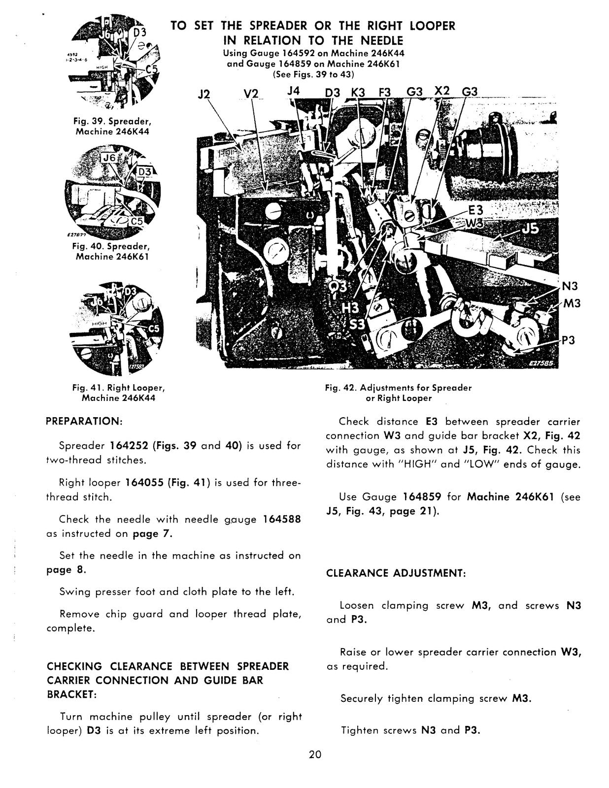 SINGER 246K44 246K61 Sewing Machine Service Manual - WIRE BOUND - TOUGH COVERS