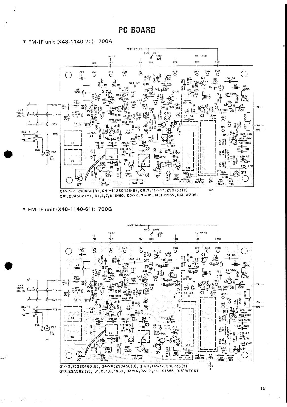 KENWOOD TS-700A TS-700G 2m Transceiver Service Manual - WIRE BOUND - COVERS