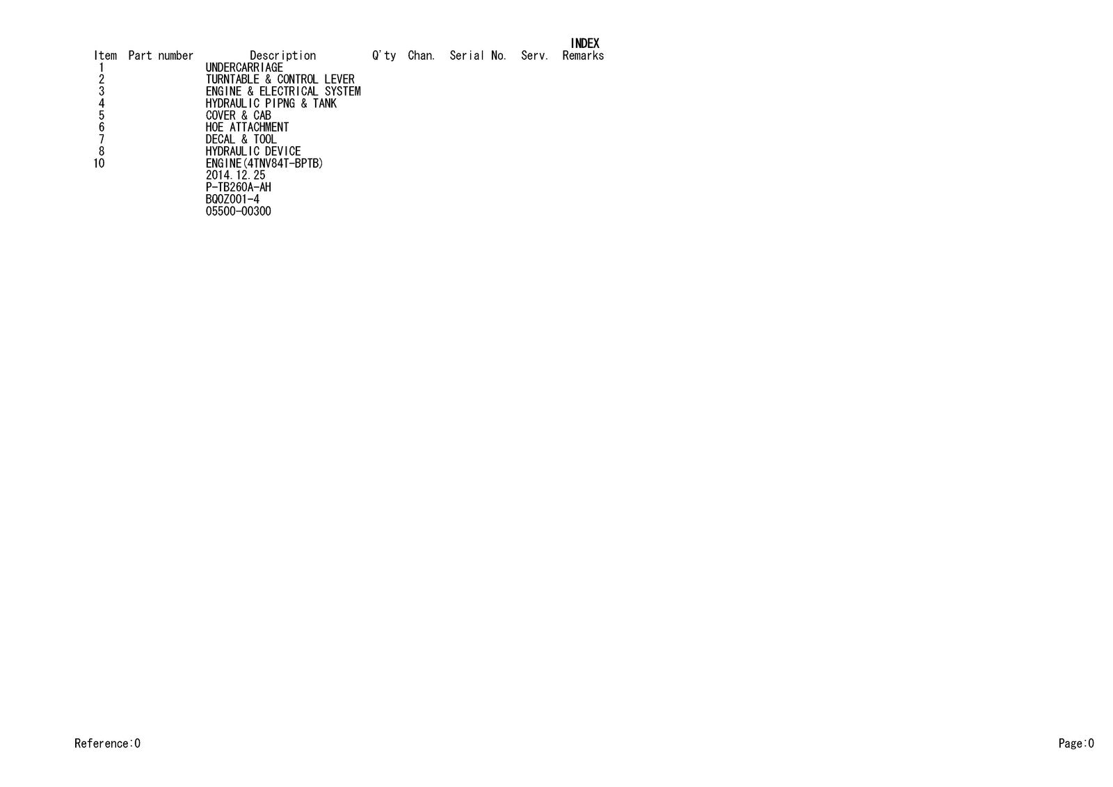 TAKEUCHI TB260 Hydraulic Excavator Parts Manual SN 126000002 Up - WIRE BOUND