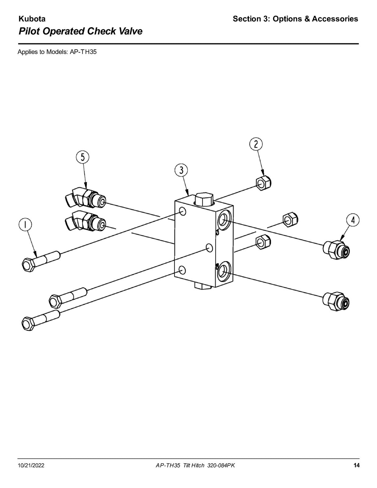 LAND PRIDE TH35 Series Tilt Hitch Parts Manual 2022 - WIRE BOUND - TOUGH COVERS