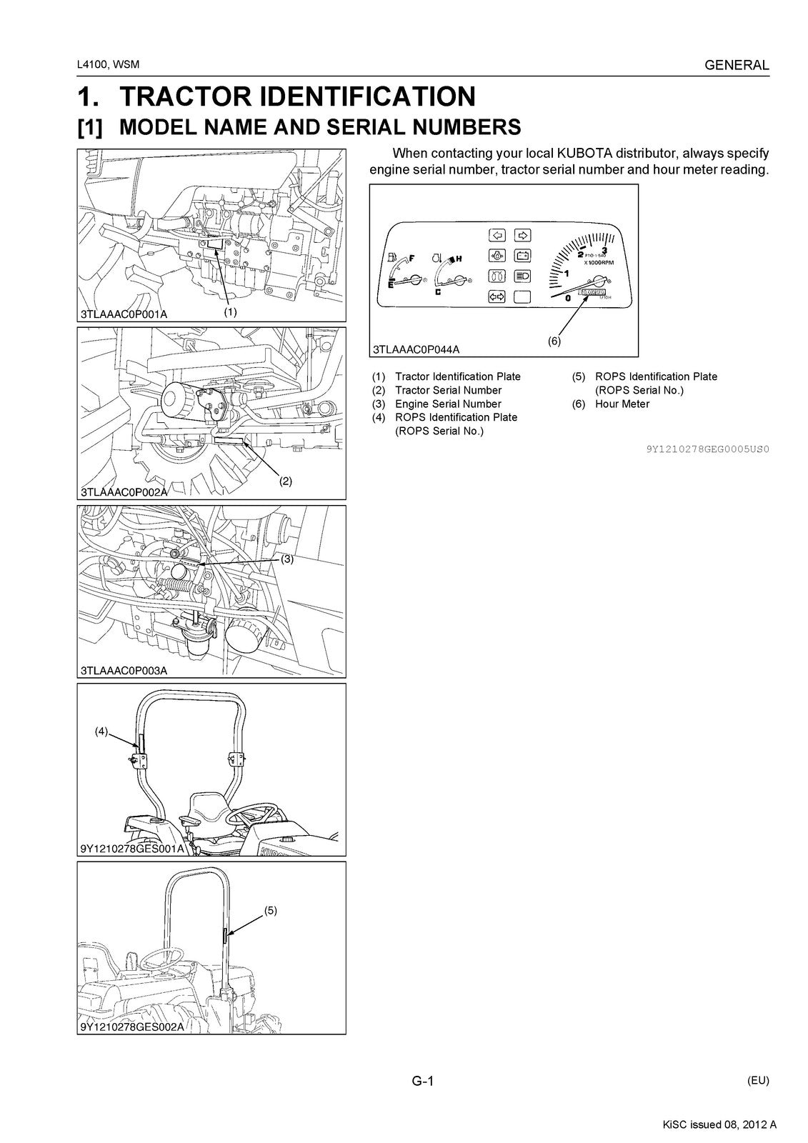 KUBOTA L4100 Tractor Workshop Manual 2009 - BOUND - COVERS - XL FOLDOUT PAGES